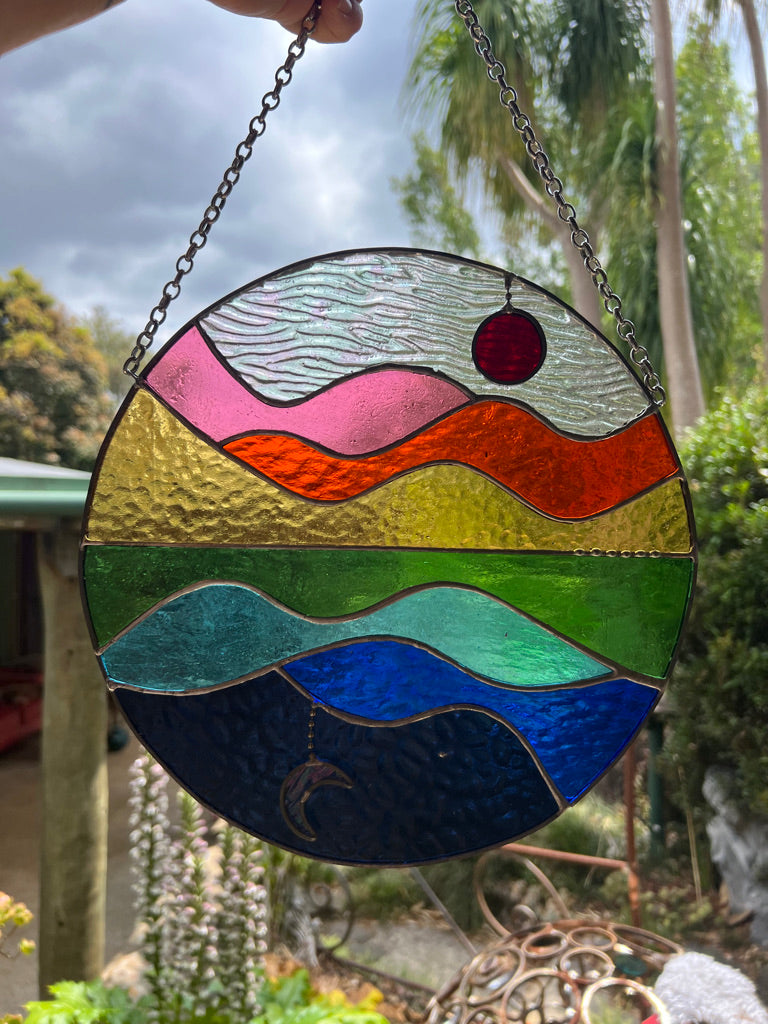 Handcrafted Stainedglass Summer Celebration Suncatcher - Window Ornament & Home Decor
