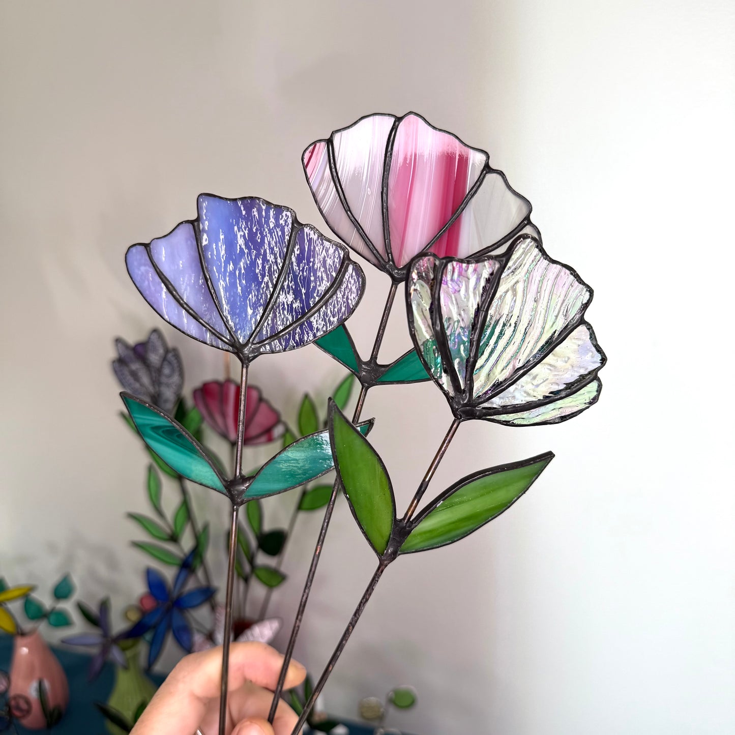 Stainedglass Purple Tulip flower stem