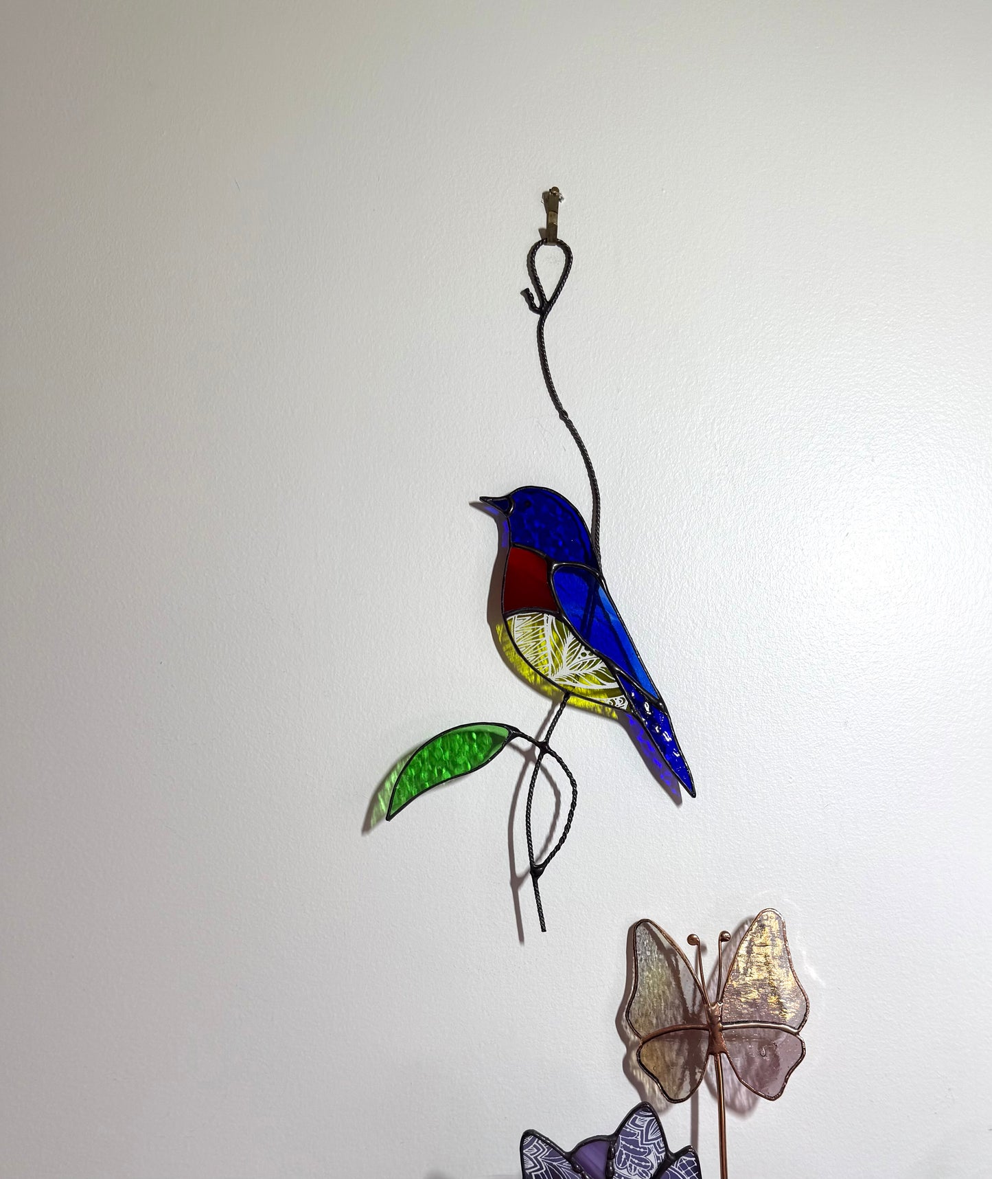Handcrafted Stainedglass Colourful Bird Suncatcher - Window Ornament & Home Decor