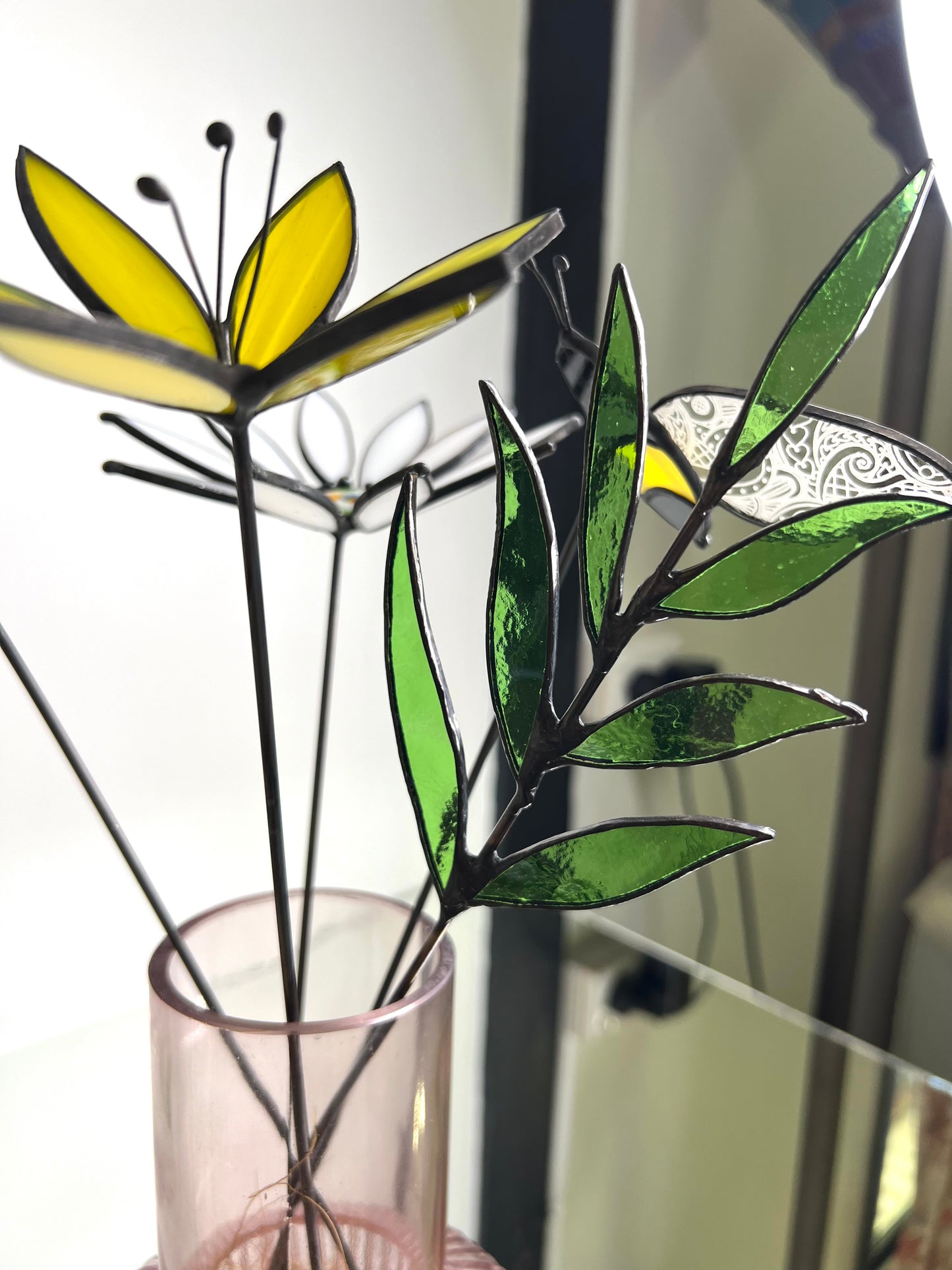 Stainedglass Green Leaf Stem
