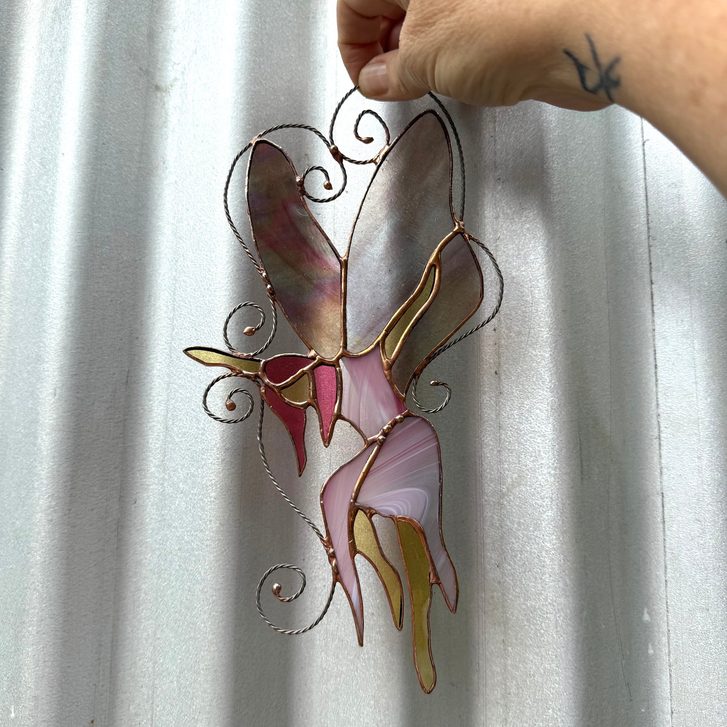 Handcrafted Stainedglass Fairy Glass Suncatcher - Fairy Window Ornament & Home Decor
