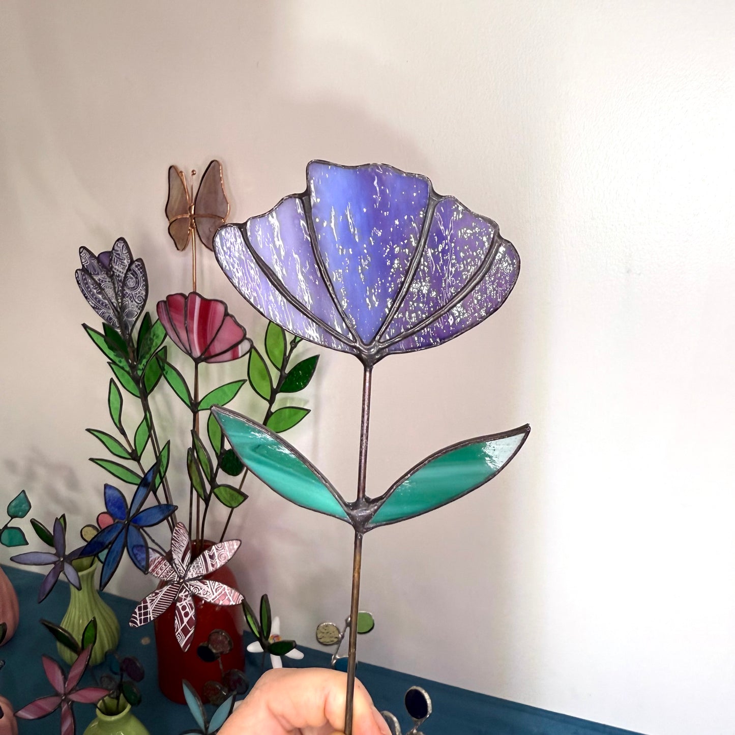 Stainedglass Purple Tulip flower stem
