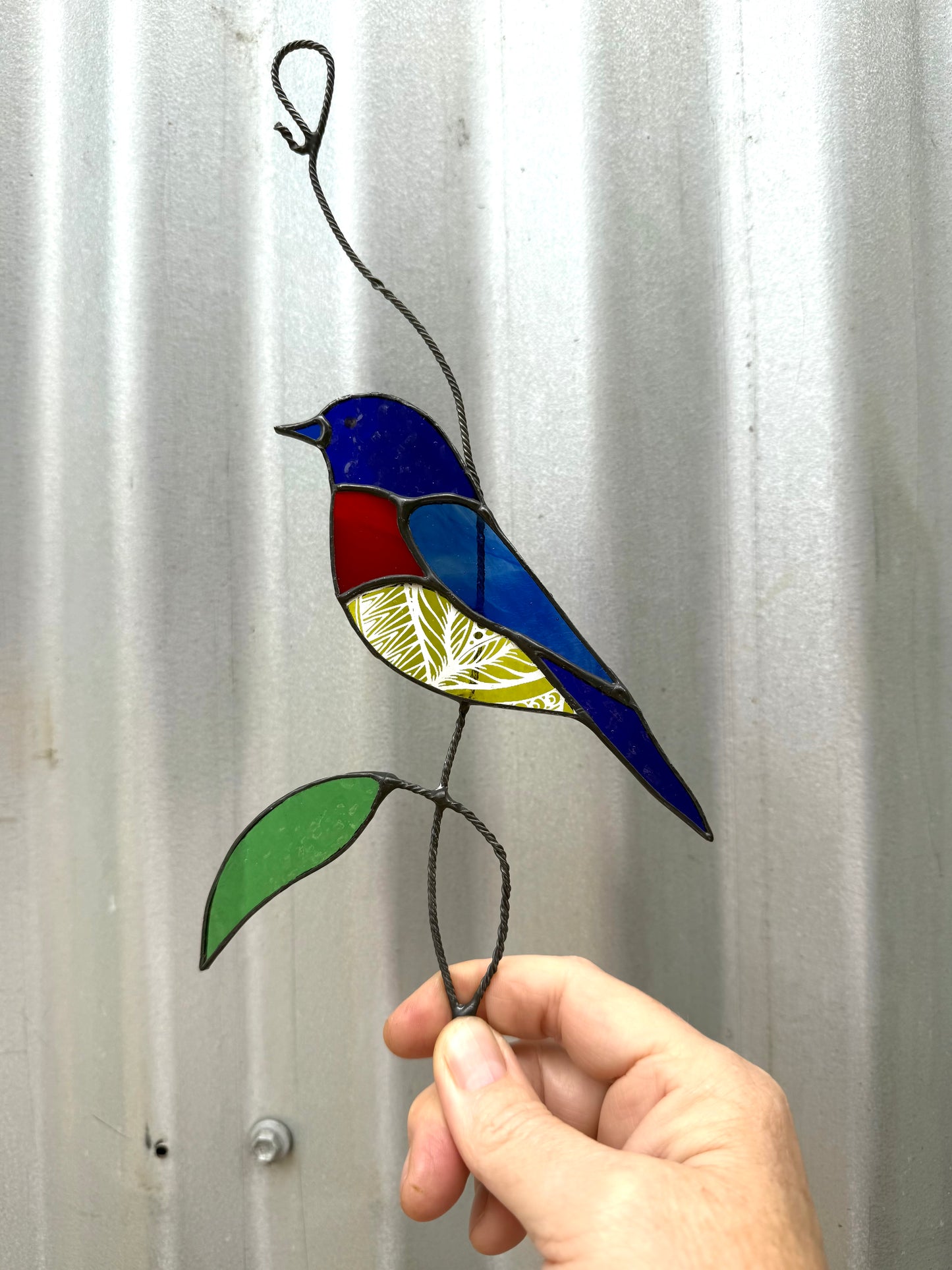 Handcrafted Stainedglass Colourful Bird Suncatcher - Window Ornament & Home Decor
