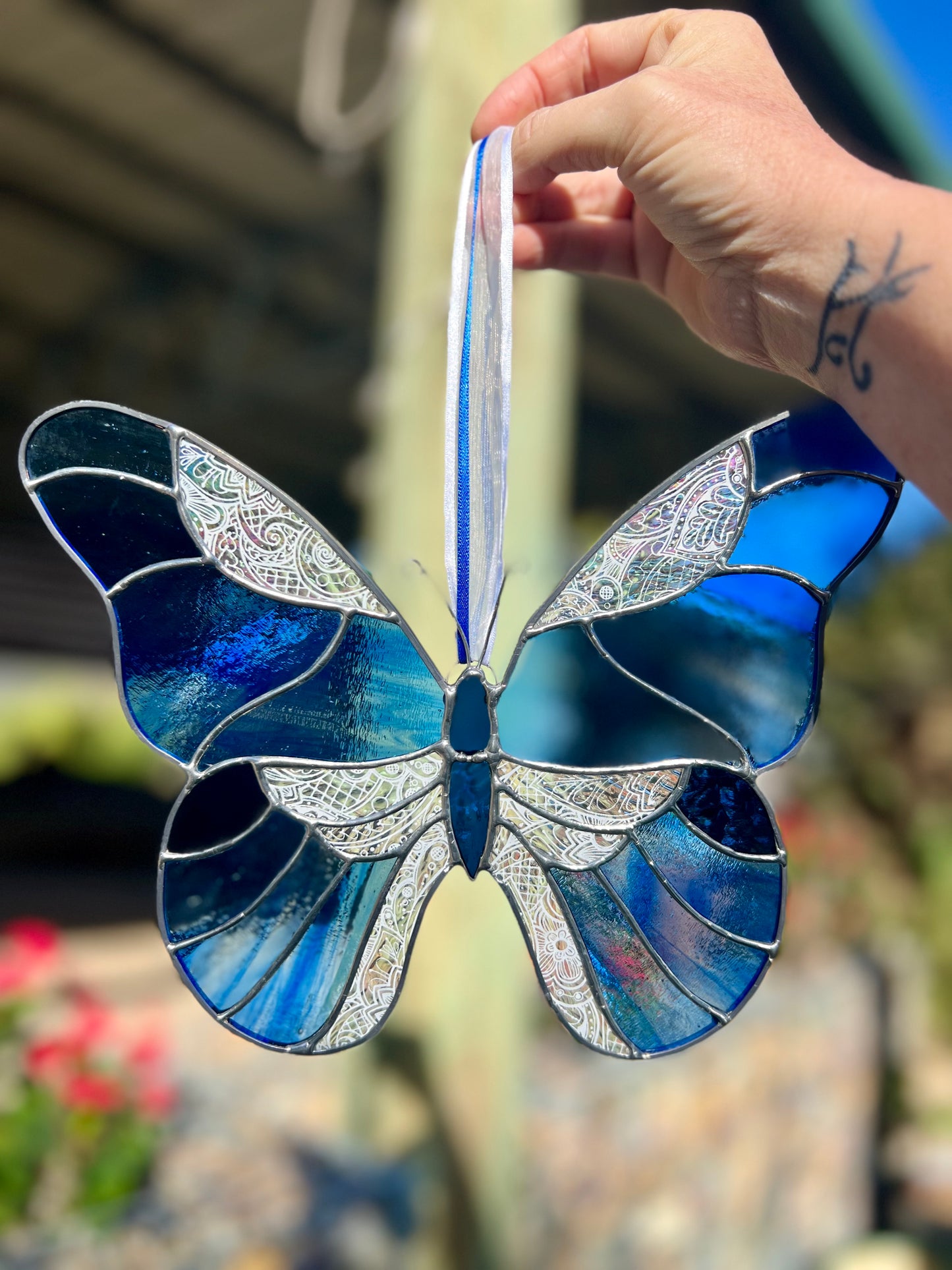 Handcrafted Stainedglass Butterfly Suncatcher - Butterfly Window Ornament & Home Decor