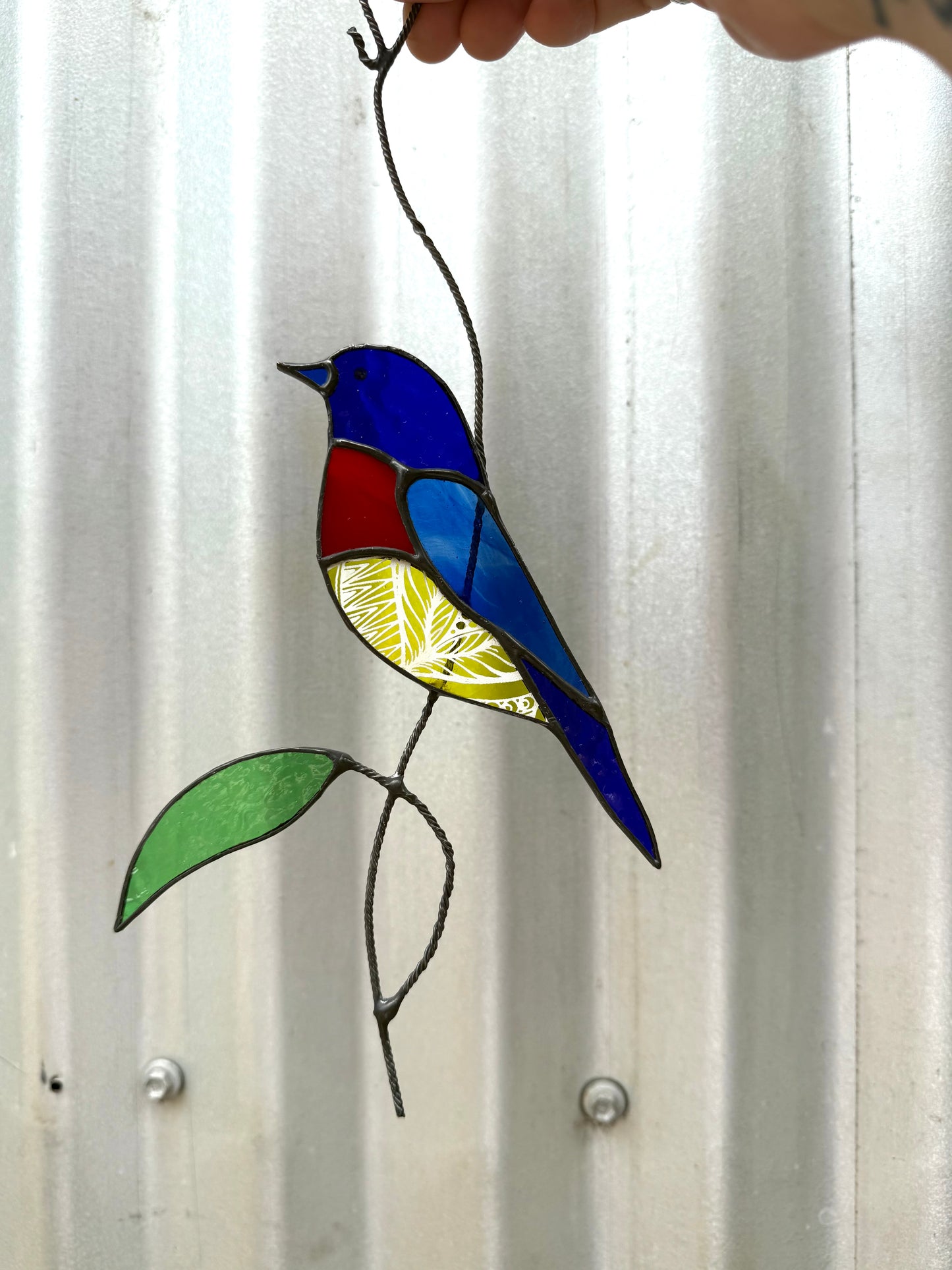 Handcrafted Stainedglass Colourful Bird Suncatcher - Window Ornament & Home Decor