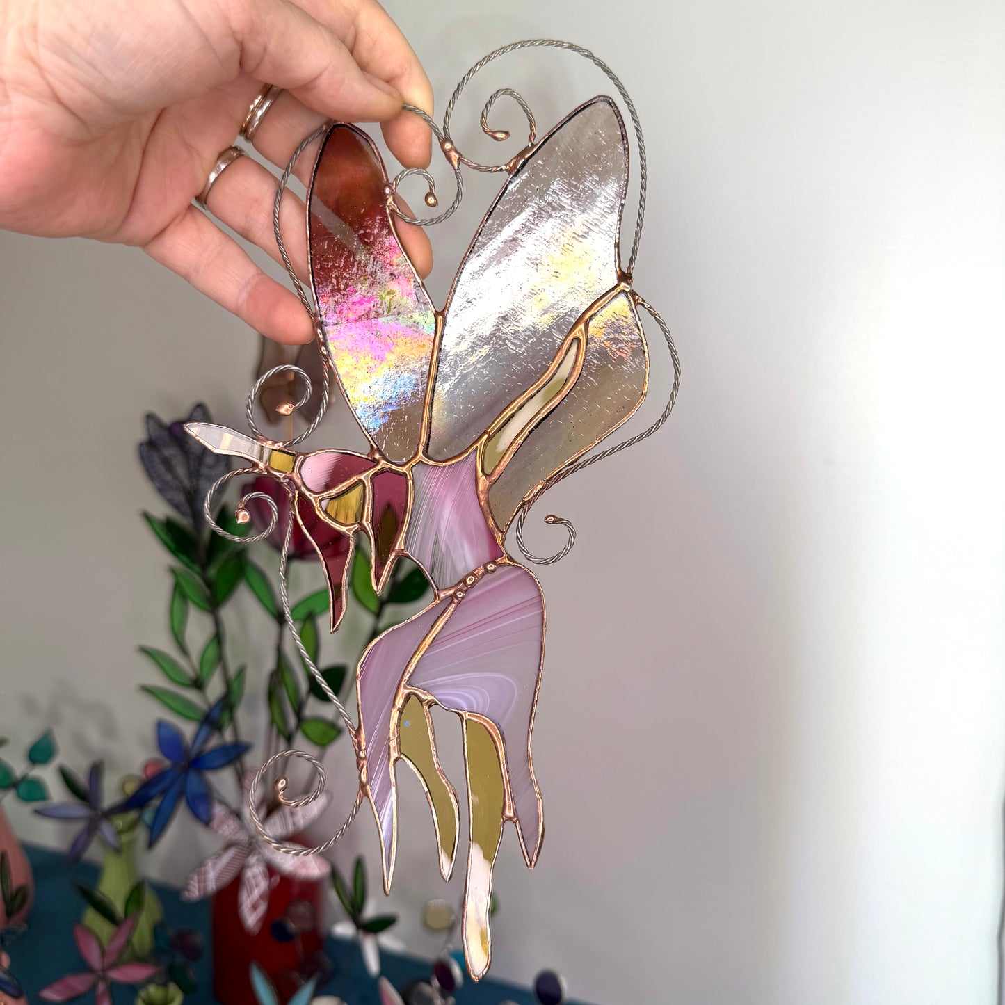 Handcrafted Stainedglass Fairy Glass Suncatcher - Fairy Window Ornament & Home Decor
