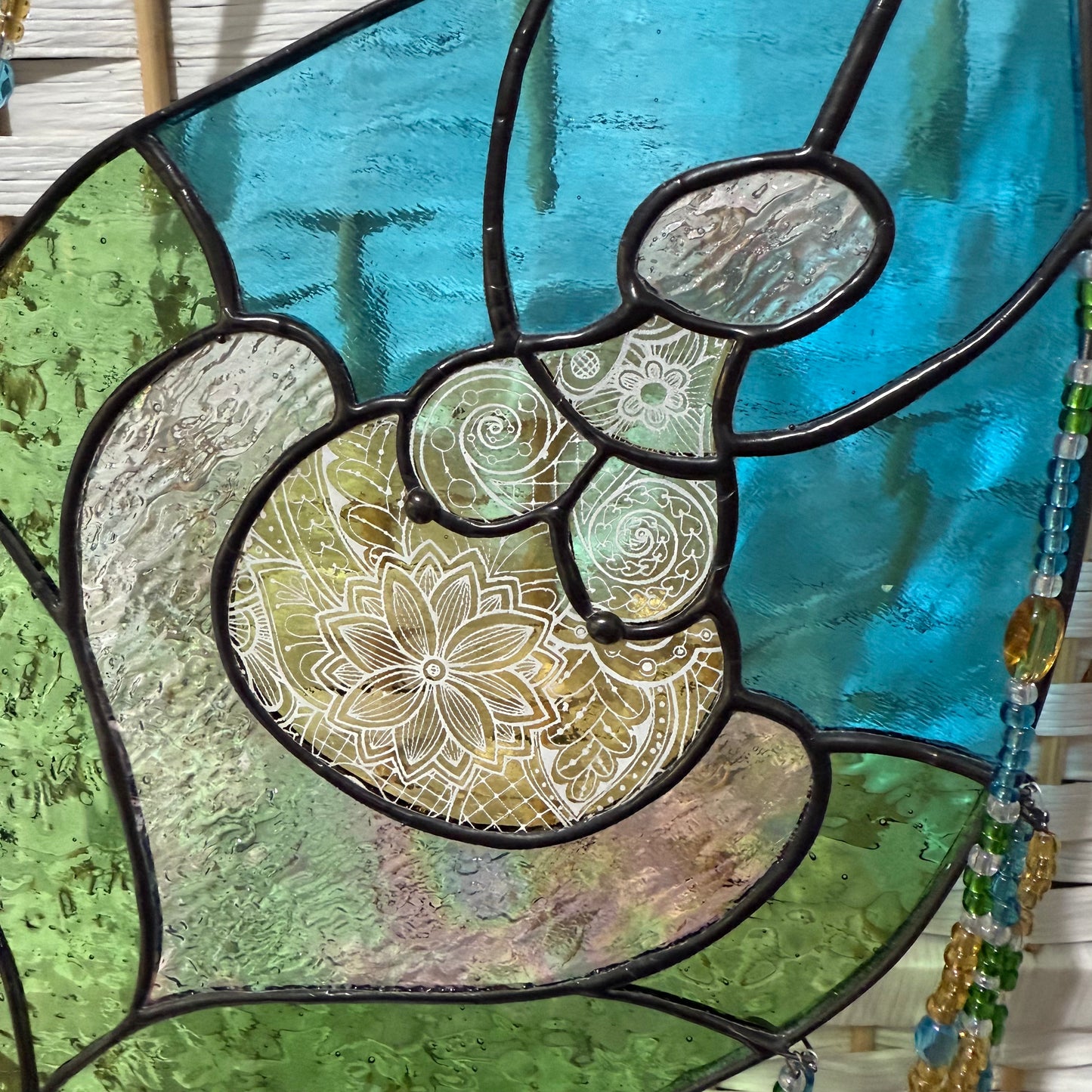 Handcrafted Earth Woman Stainedglass Suncatcher - Window Ornament & Home Decor