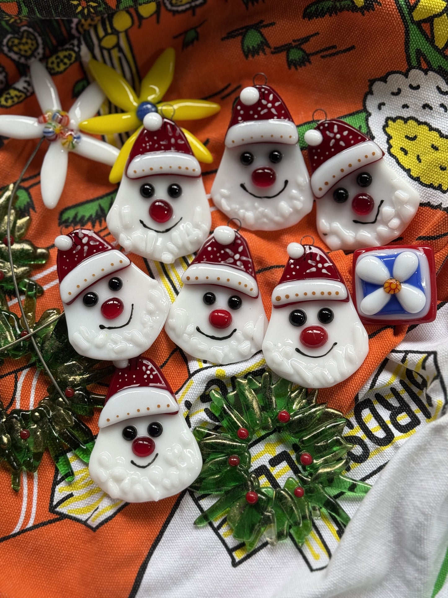Fused glass Santa Christmas Decoration