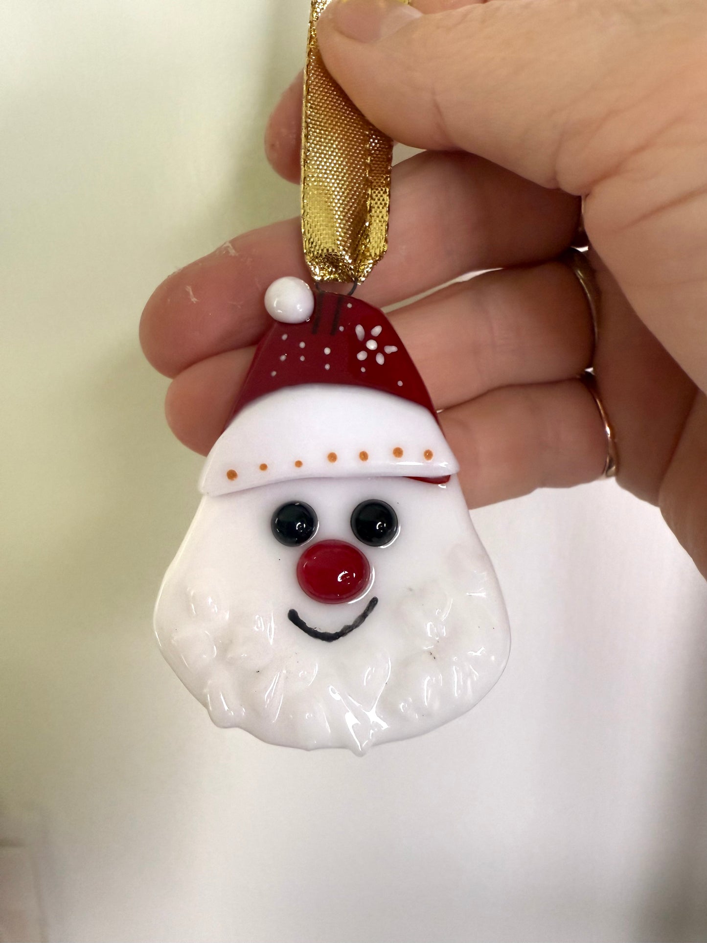 Fused glass Santa Christmas Decoration
