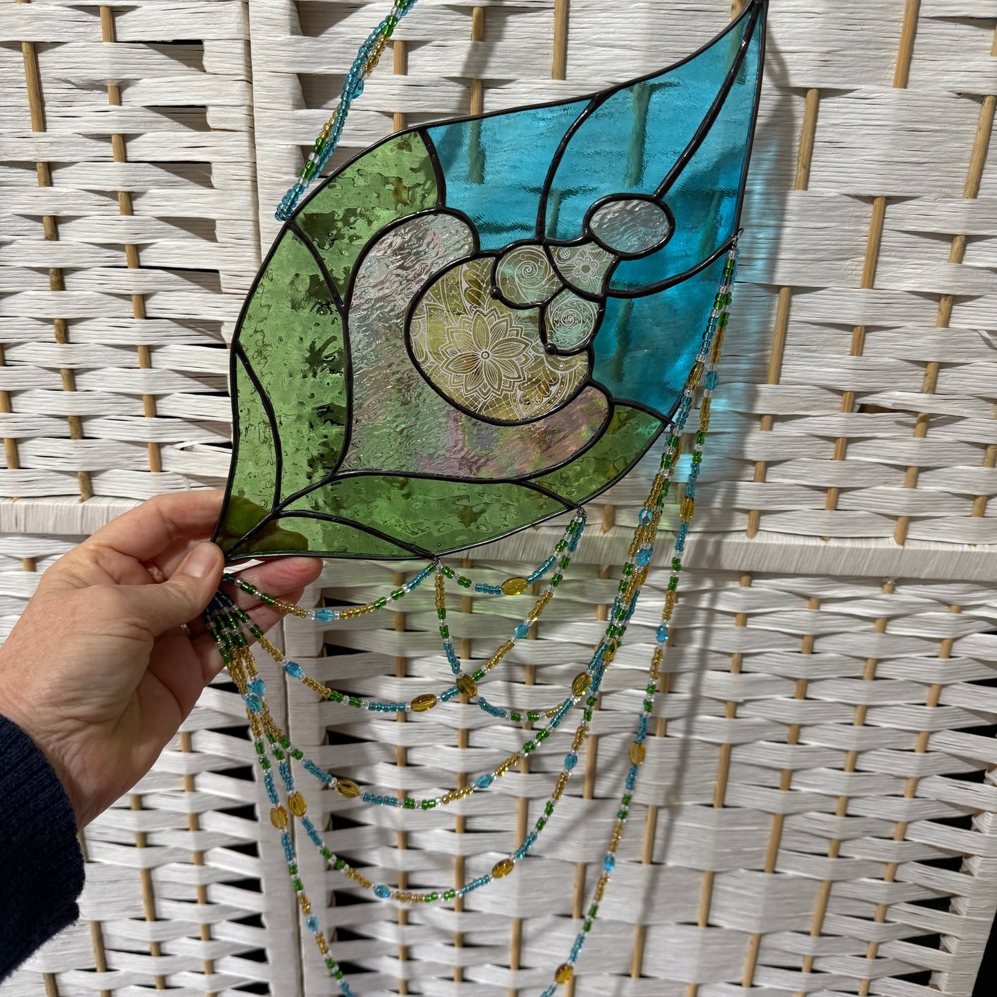 Handcrafted Earth Woman Stainedglass Suncatcher - Window Ornament & Home Decor