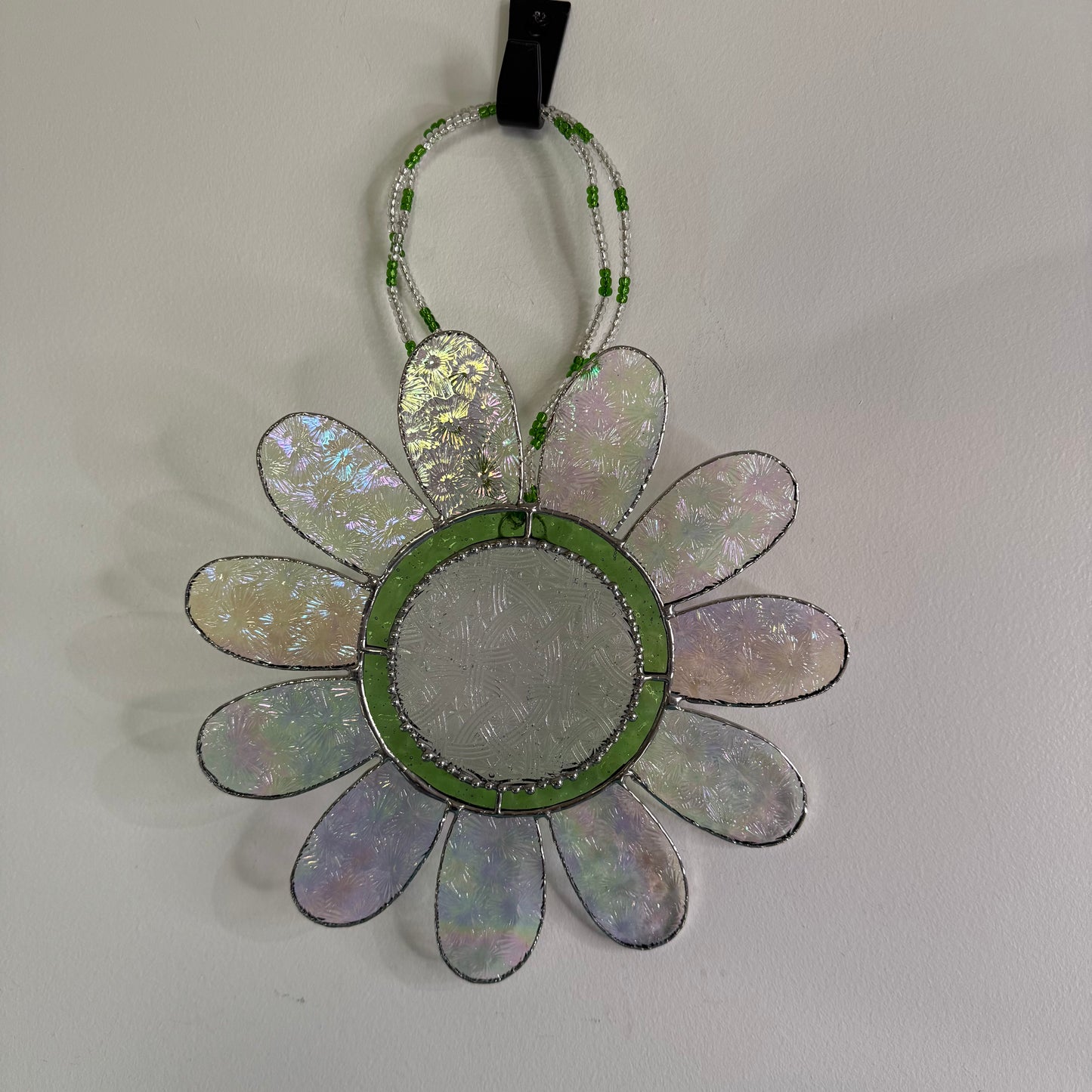 Handcrafted Stainedglass Large Iridised Flower Suncatcher - Flower Window Ornament & Home Decor