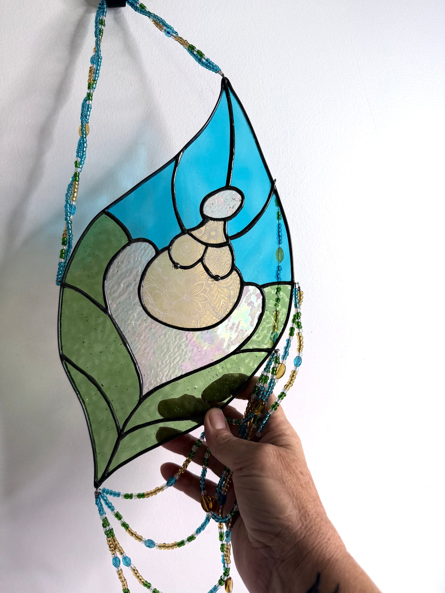 Handcrafted Earth Woman Stainedglass Suncatcher - Window Ornament & Home Decor