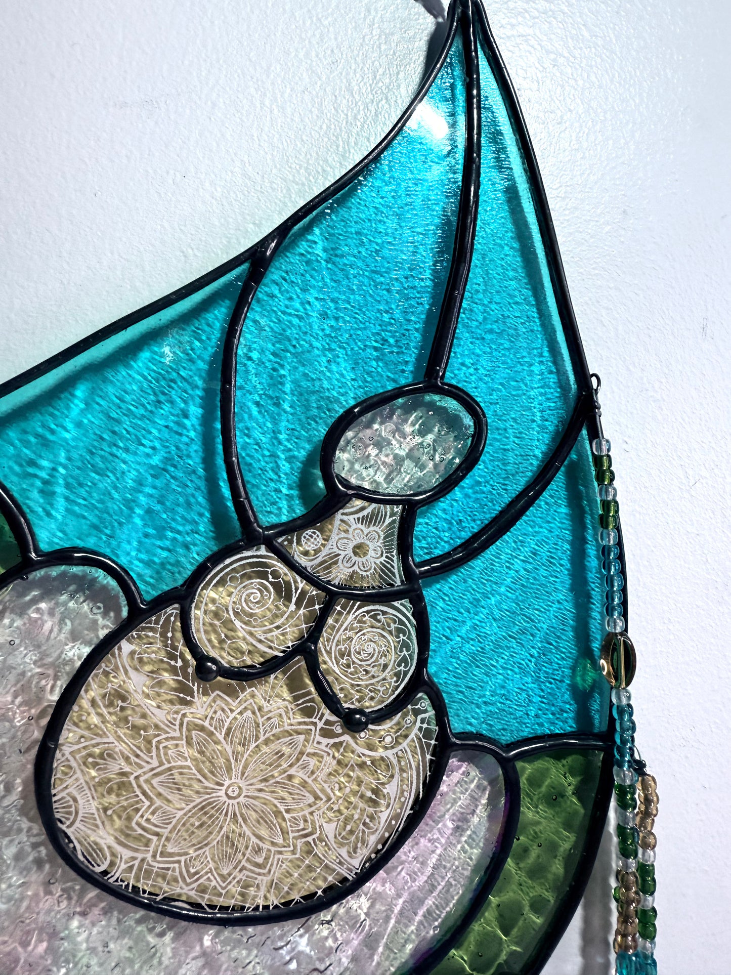 Handcrafted Earth Woman Stainedglass Suncatcher - Window Ornament & Home Decor