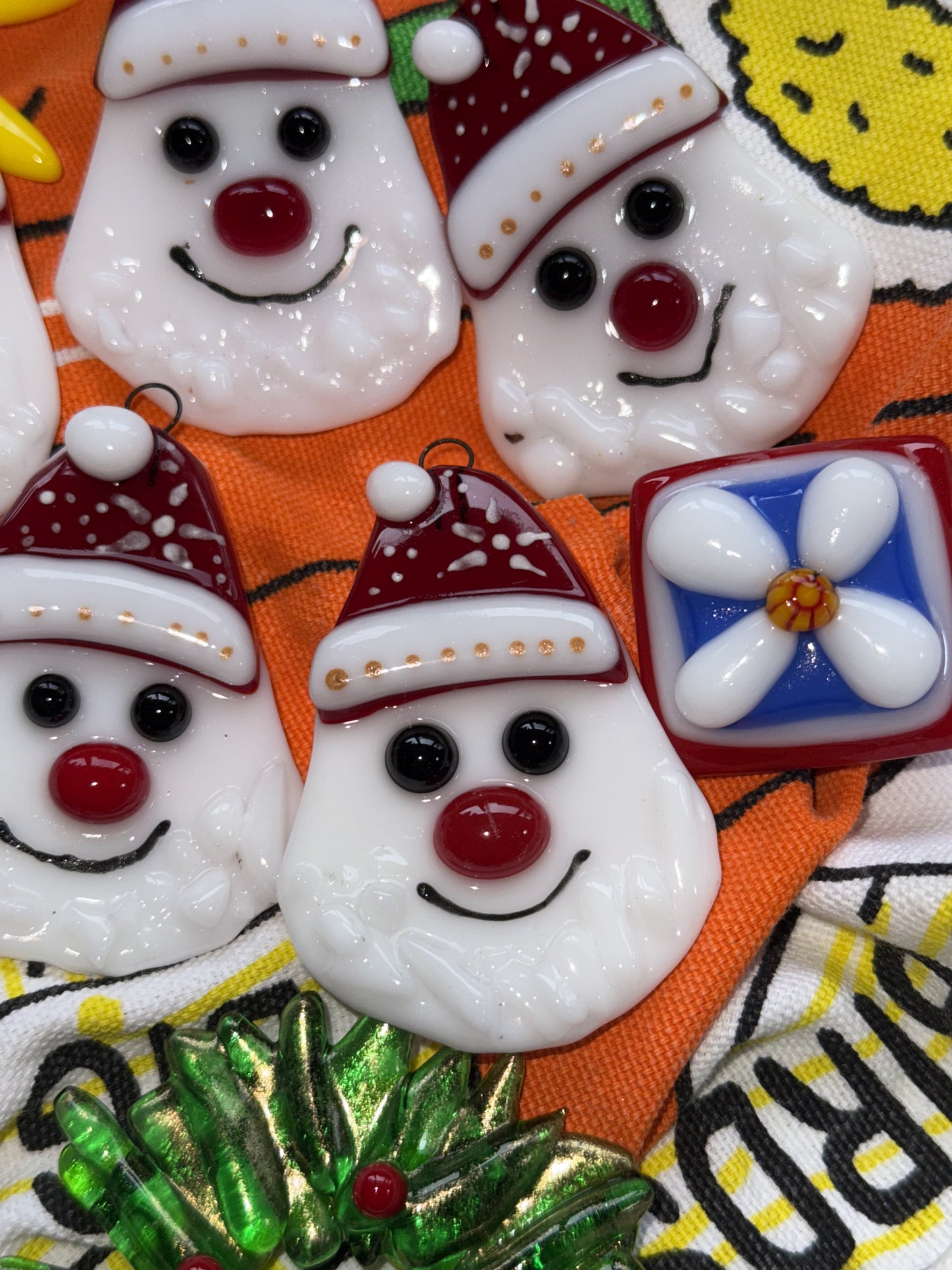 Fused glass Santa Christmas Decoration