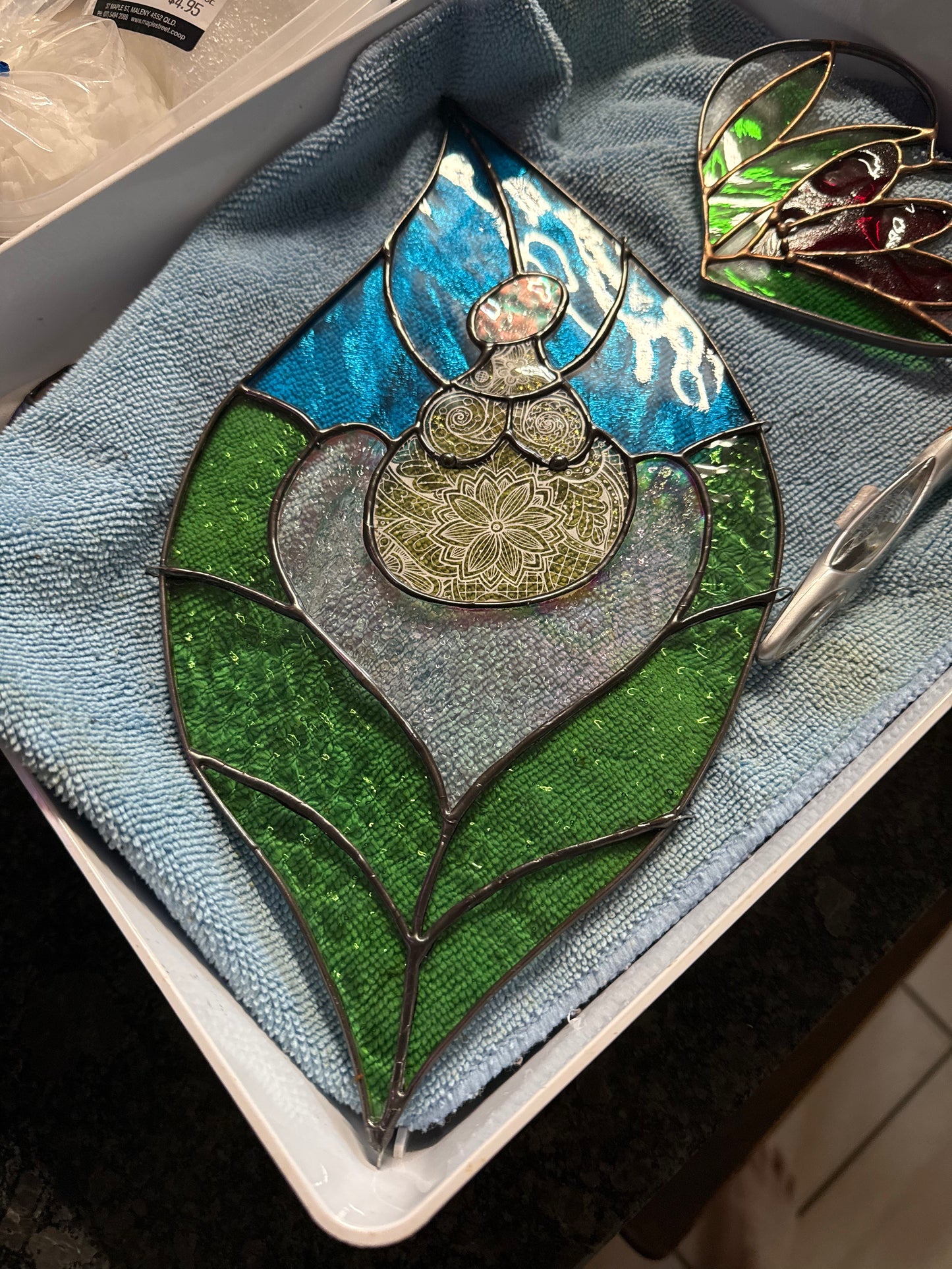 Handcrafted Earth Woman Stainedglass Suncatcher - Window Ornament & Home Decor