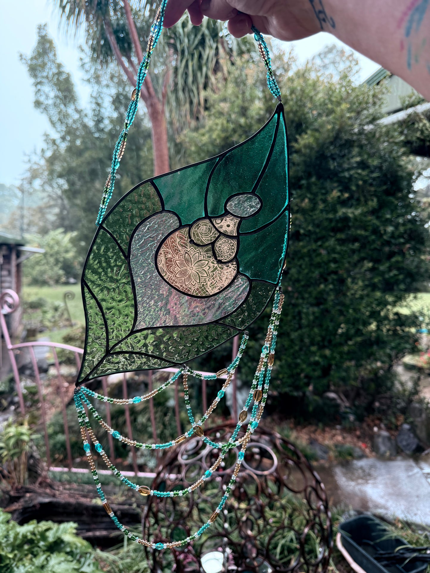 Handcrafted Earth Woman Stainedglass Suncatcher - Window Ornament & Home Decor