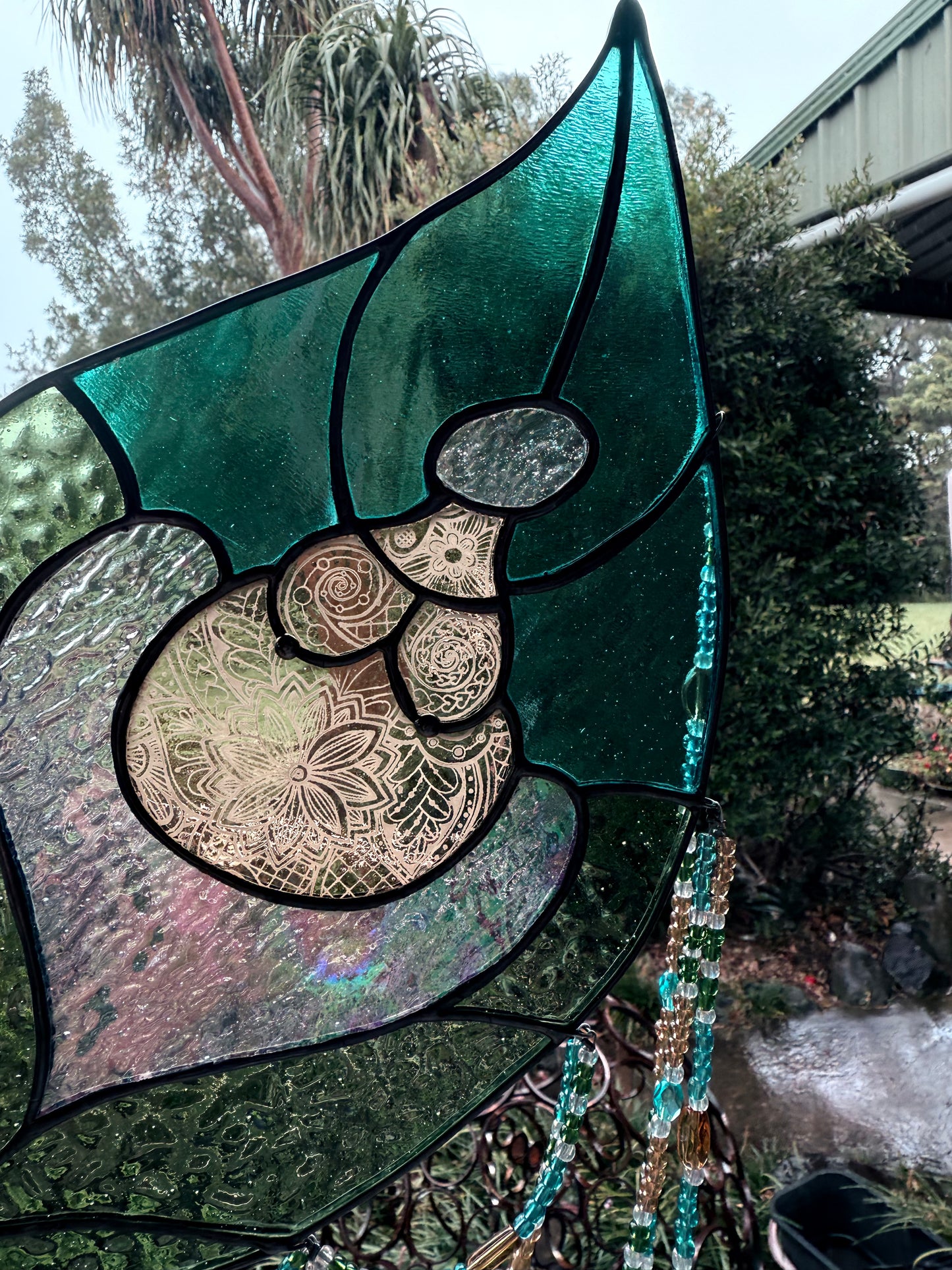 Handcrafted Earth Woman Stainedglass Suncatcher - Window Ornament & Home Decor