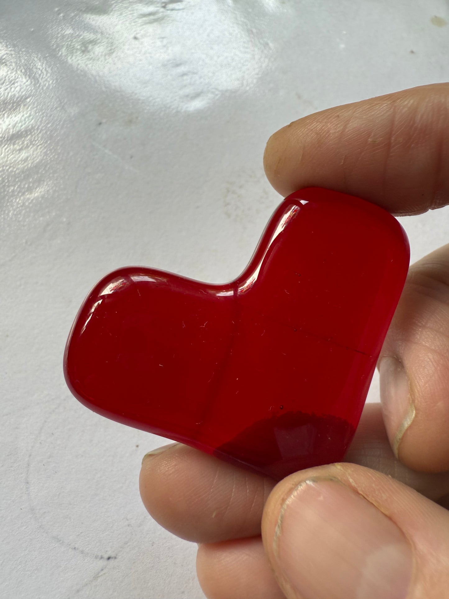 Pocket hug- Fused glass love hearts and flowers - Free Shipping