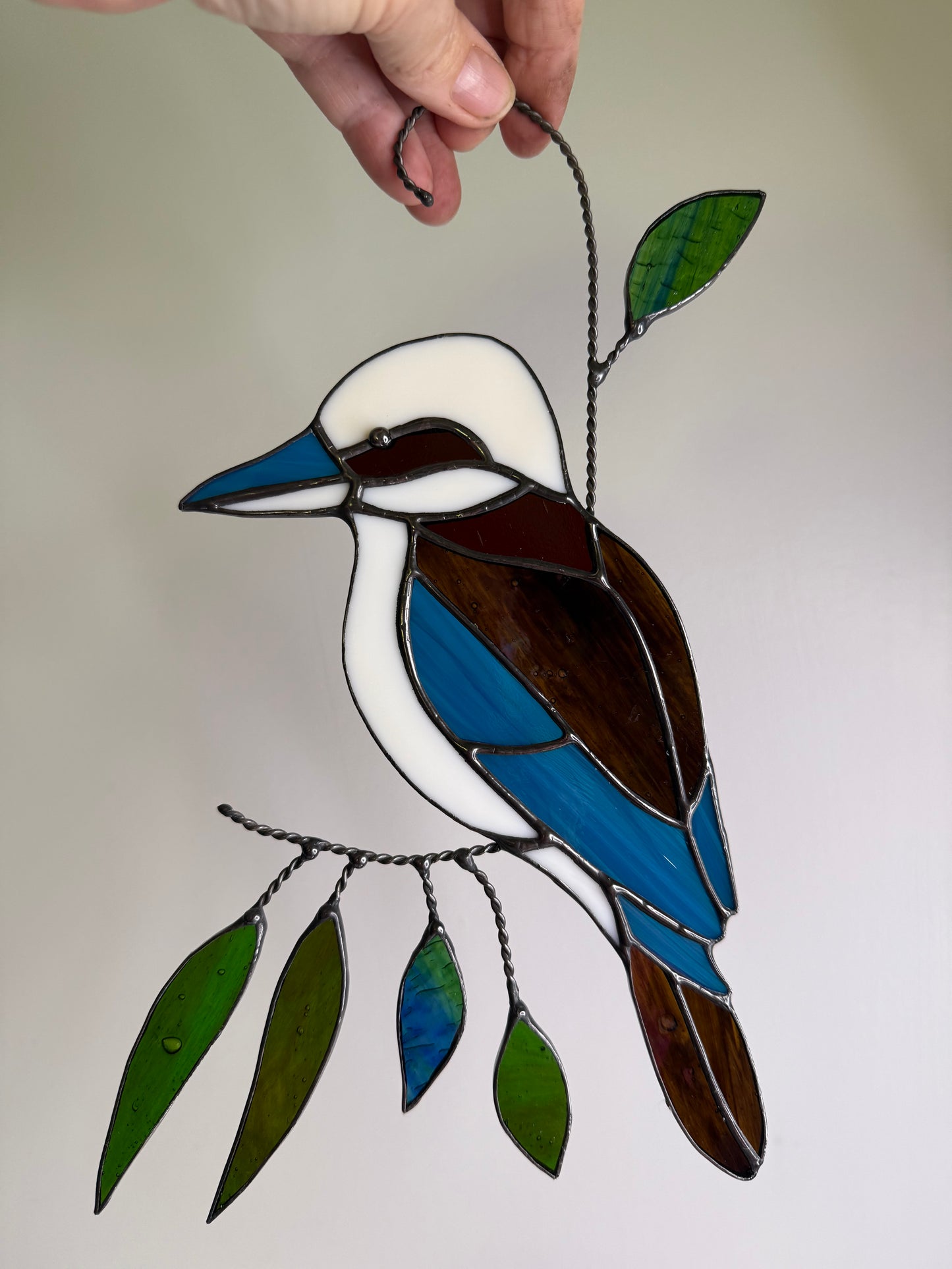Handcrafted Stainedglass Kookaburra Suncatcher - Bird Window Ornament & Home Decor