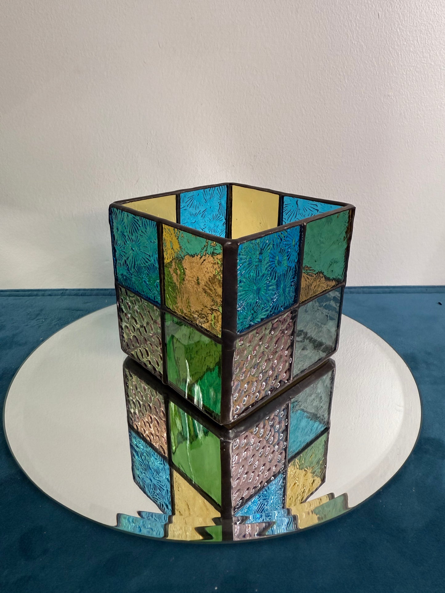 Stainedglass candle holder