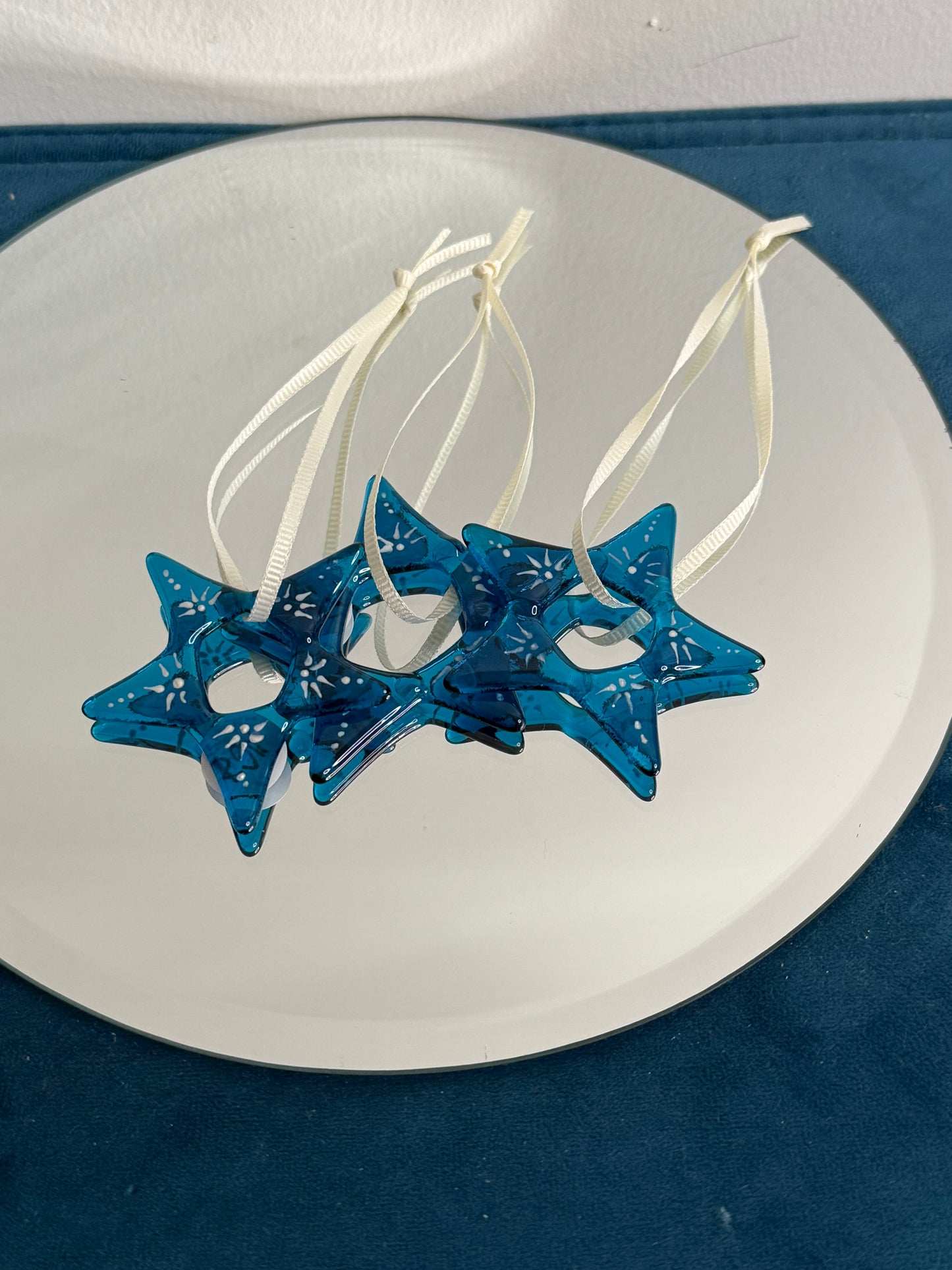 Blue hand painted Christmas Stars