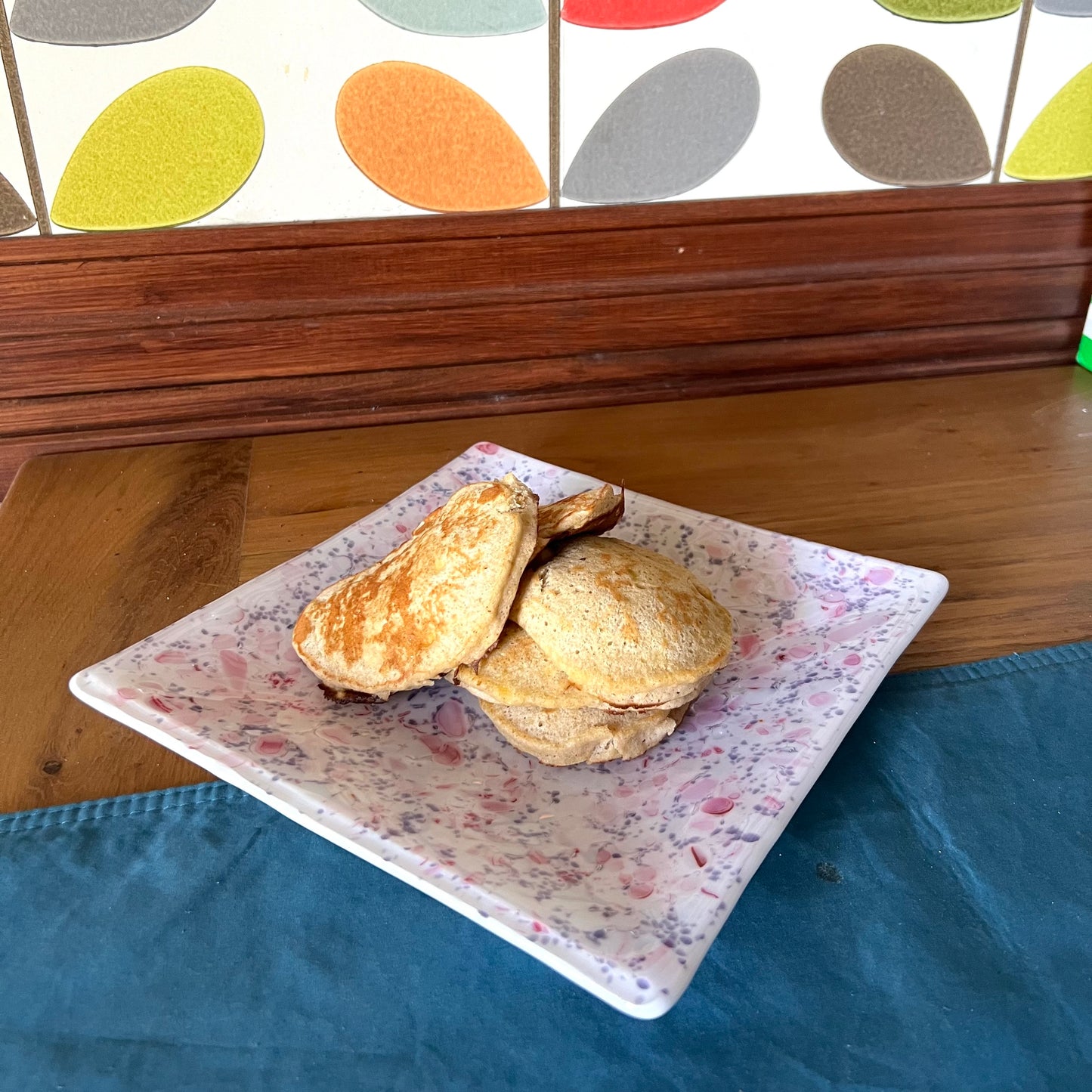 Fused Glass, Pink Iridised glass platter