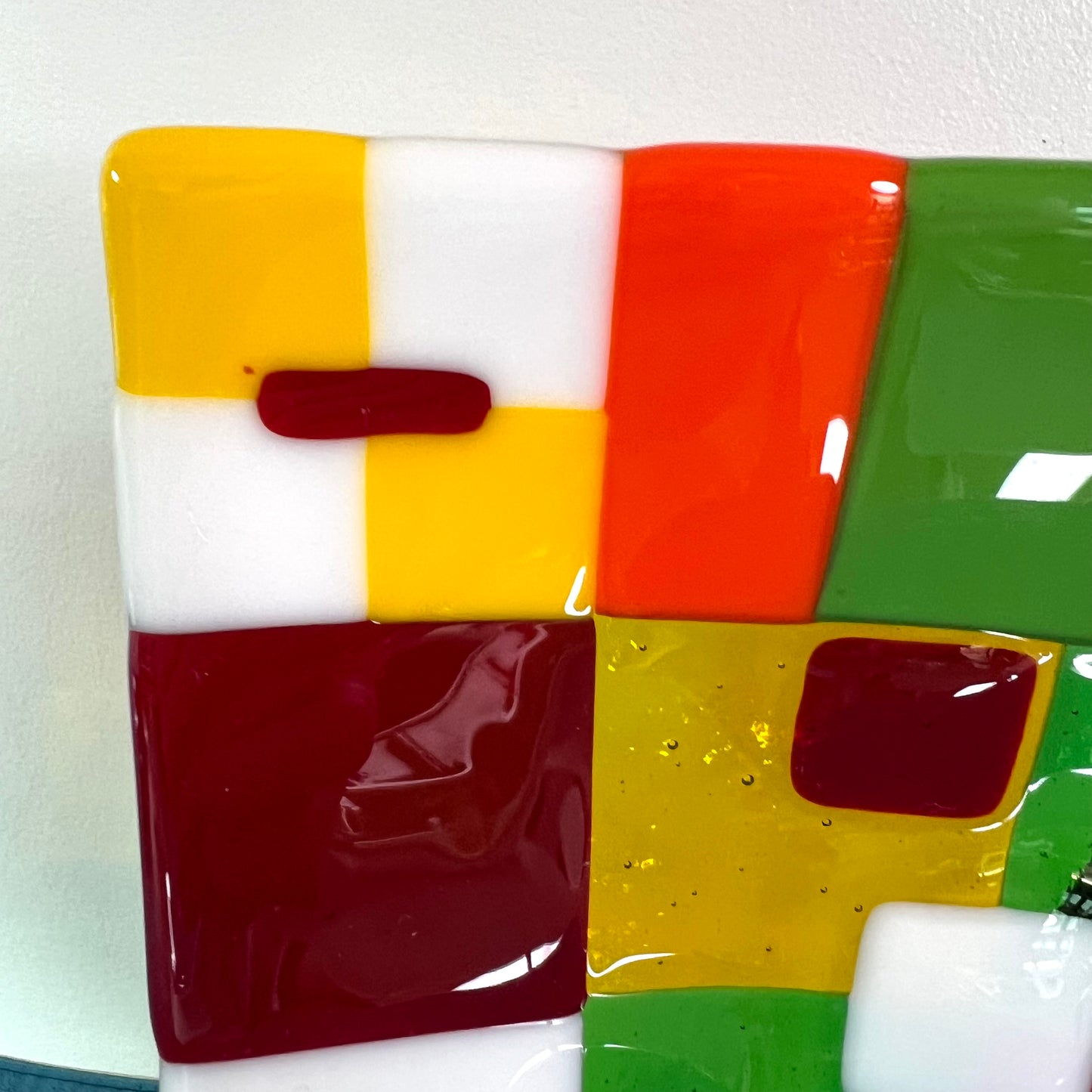 Checkered square platter