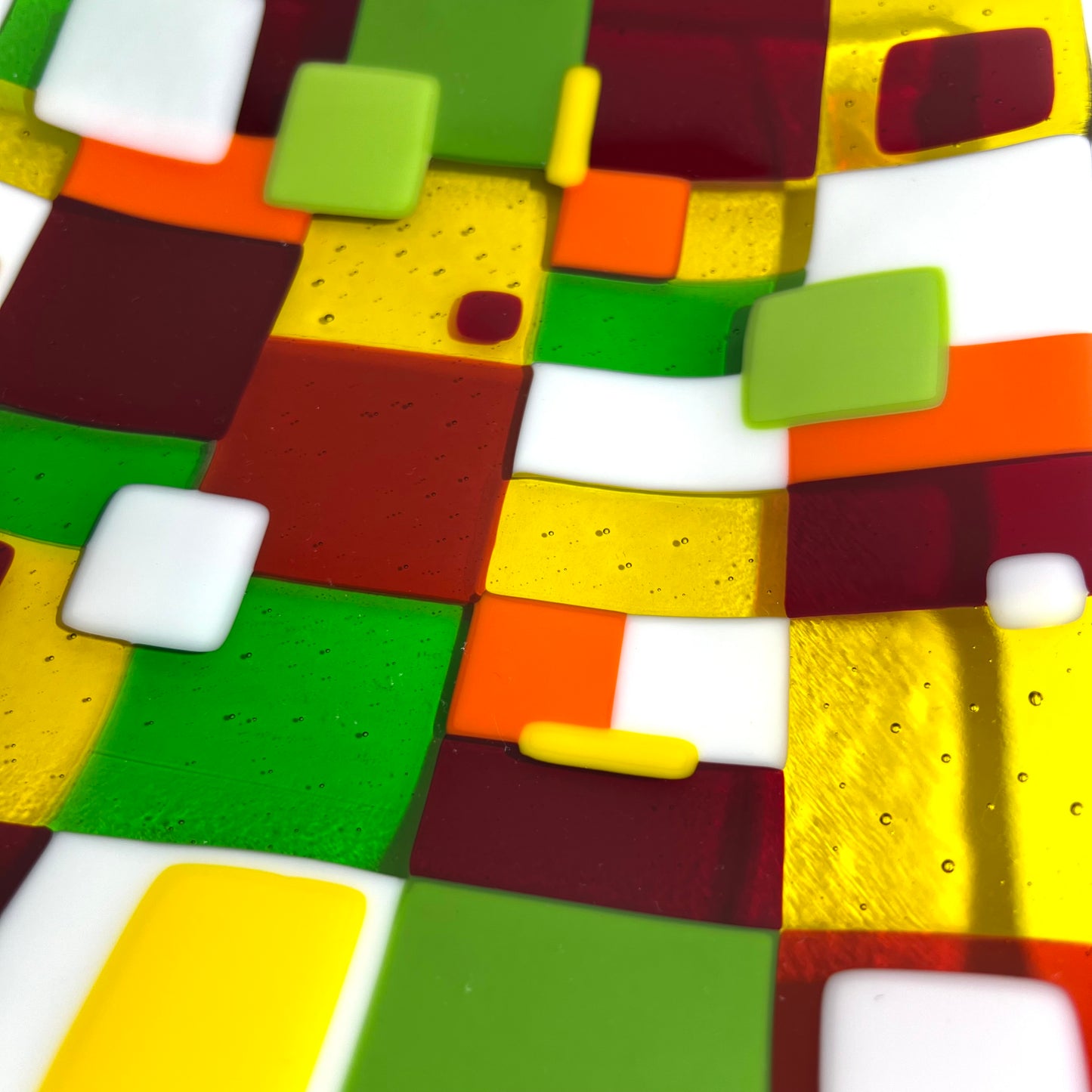 Checkered square platter