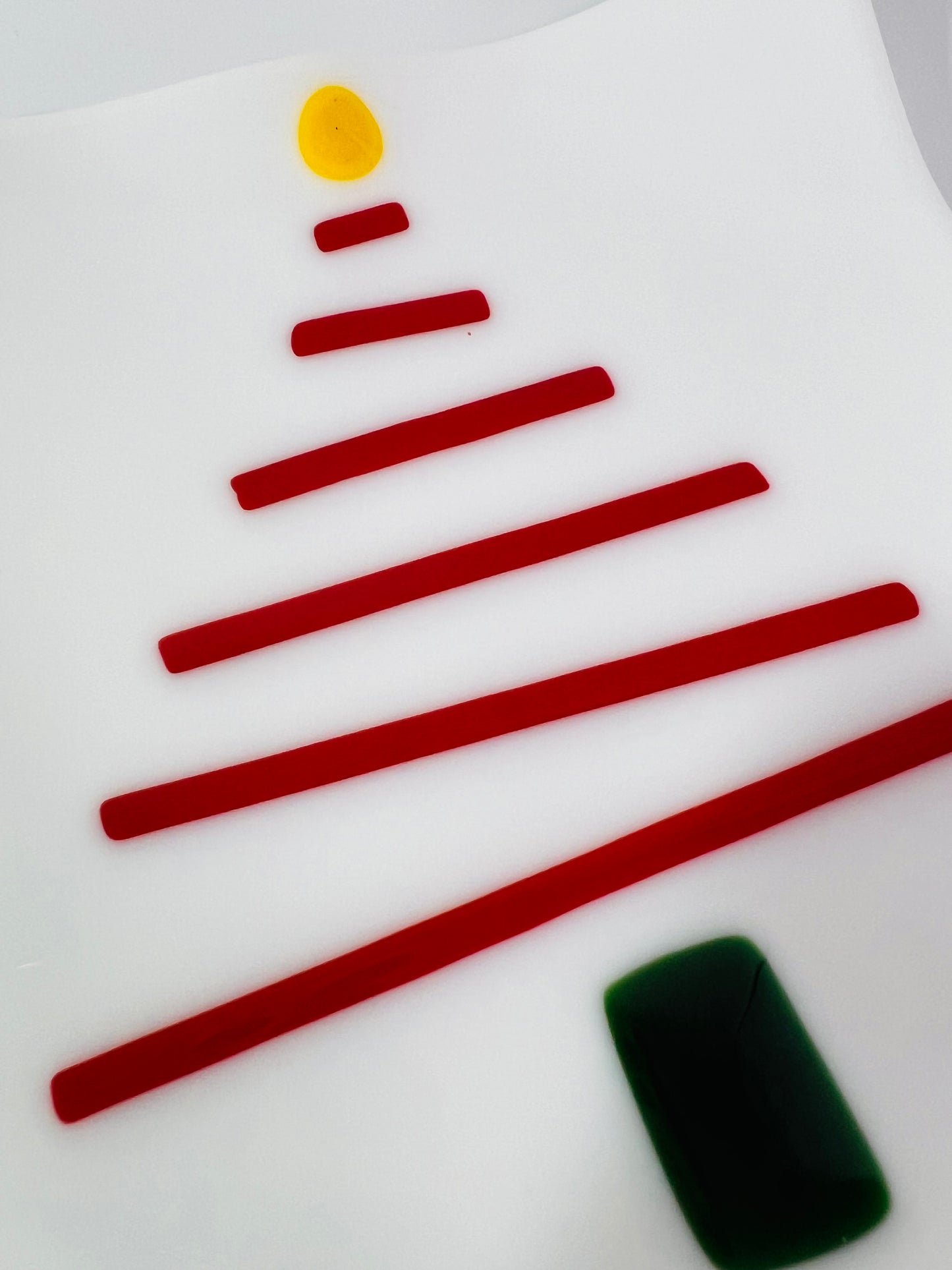 Fused glass, one of a kind Christmas Serving dish