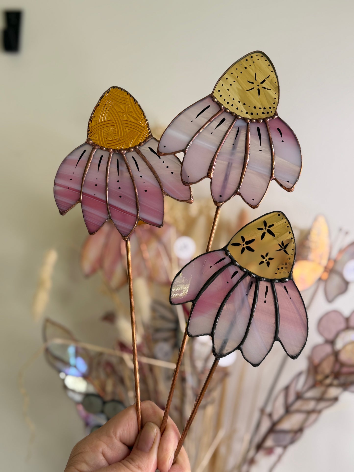 Stainedglass Echinacea glass flower