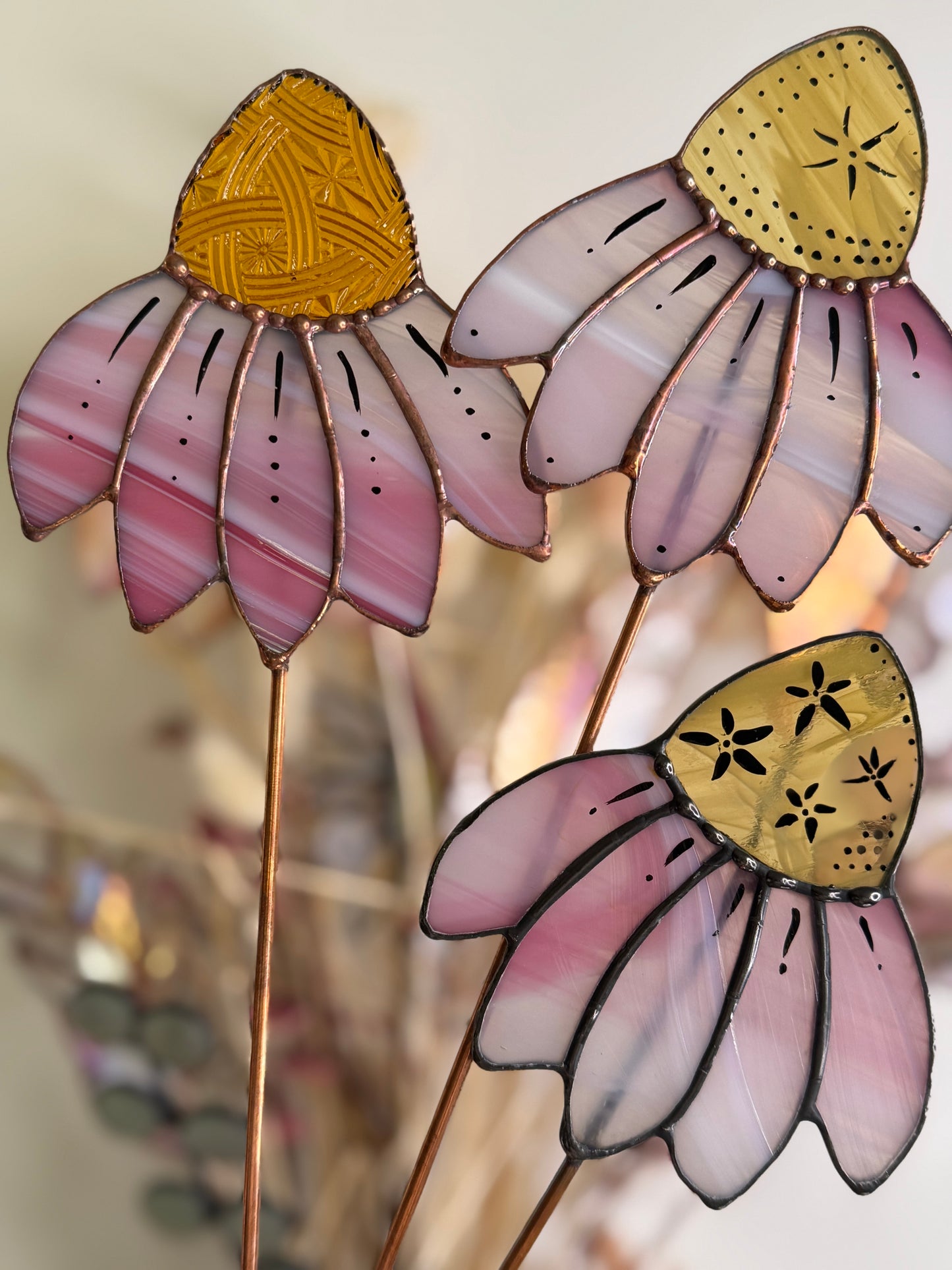 Stainedglass Echinacea glass flower