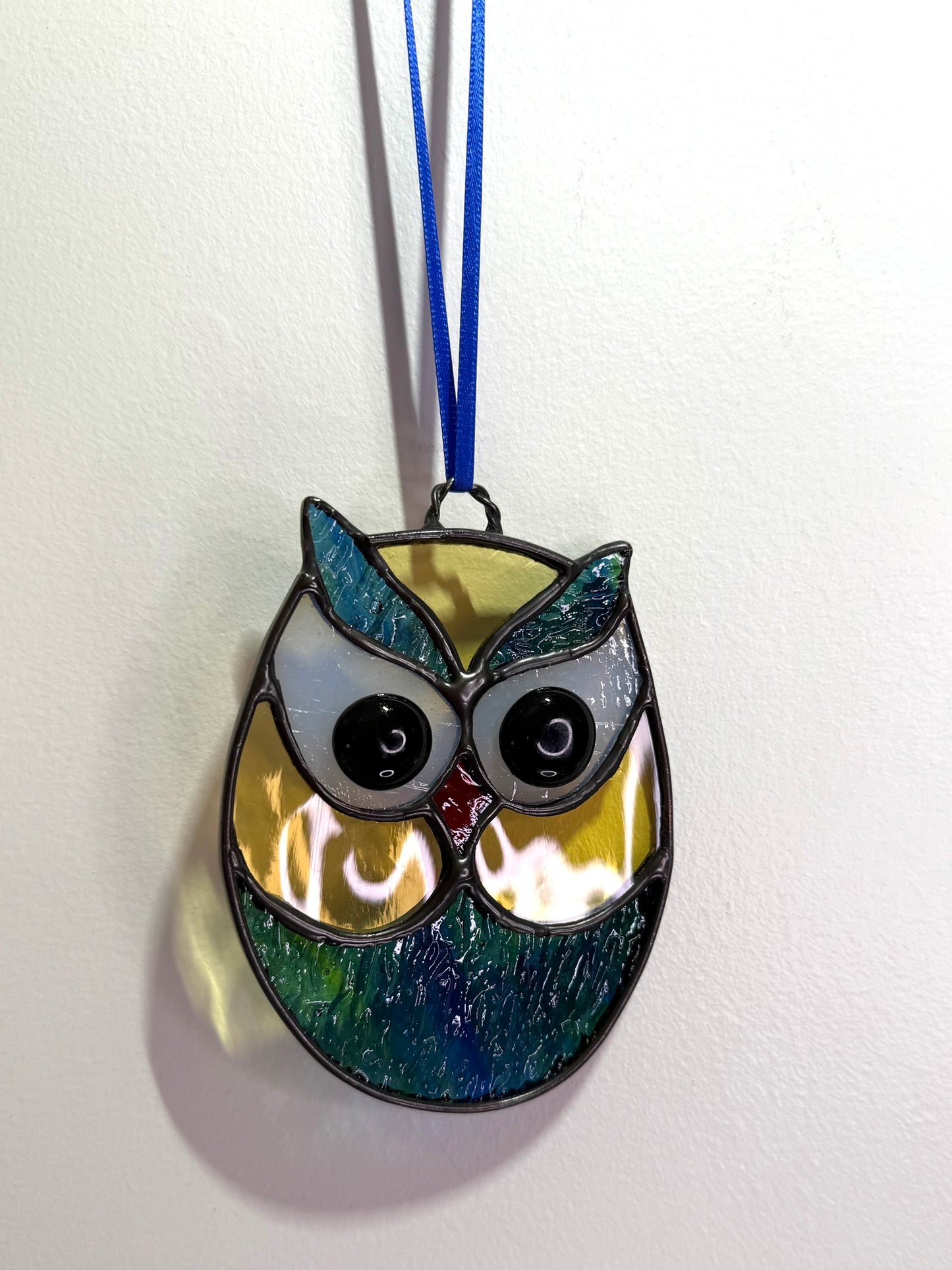 Handcrafted Stainedglass Owl Suncatcher - Bird Window Ornament in & Home Decor