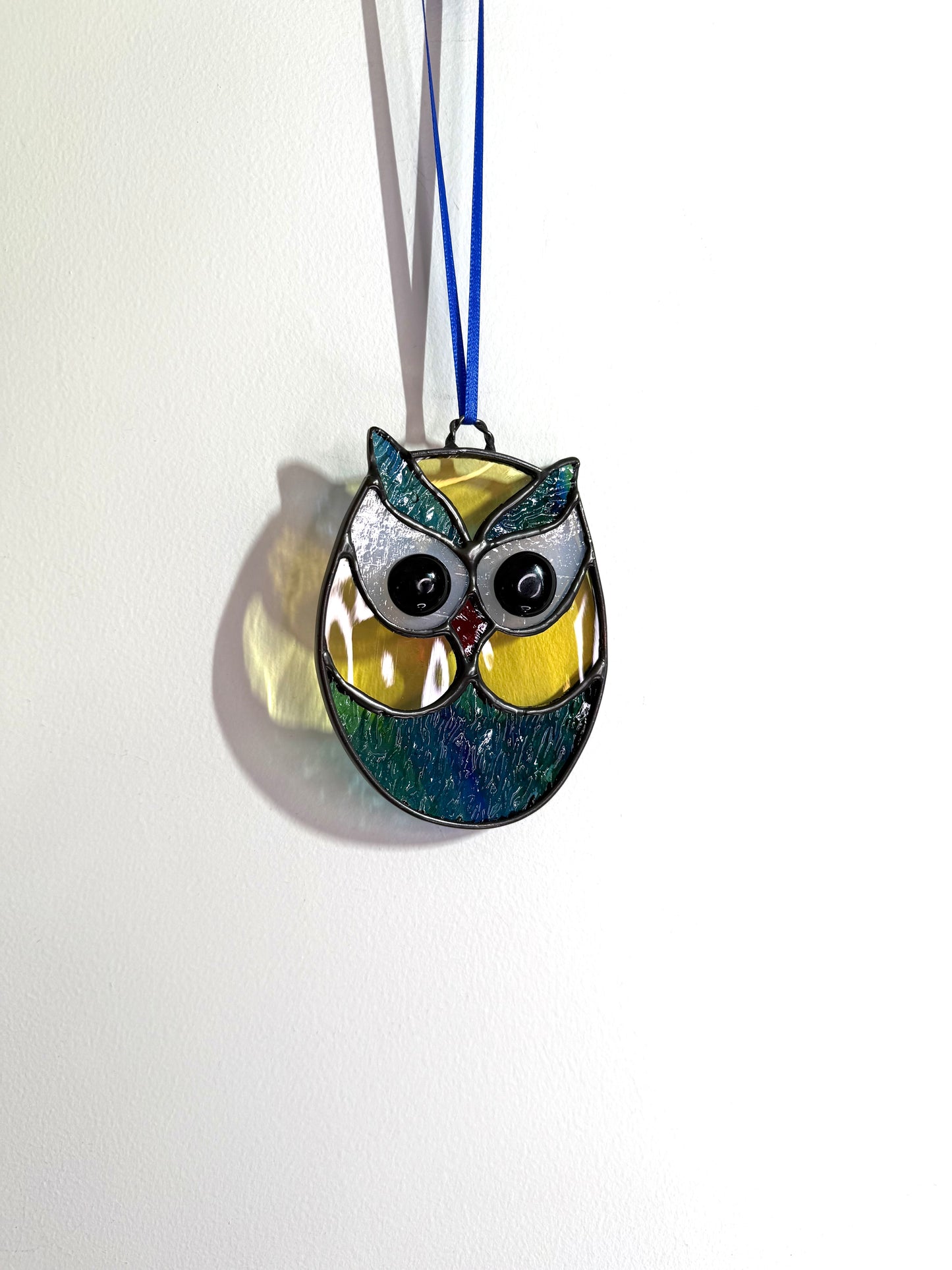 Handcrafted Stainedglass Owl Suncatcher - Bird Window Ornament in & Home Decor