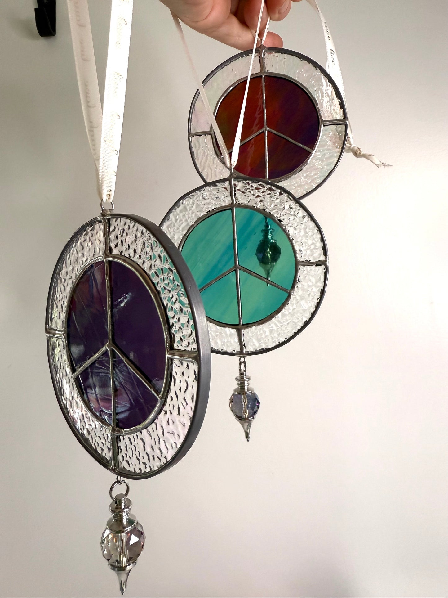 Handcrafted Stainedglass Peace Suncatcher - Window Ornament & Home Decor