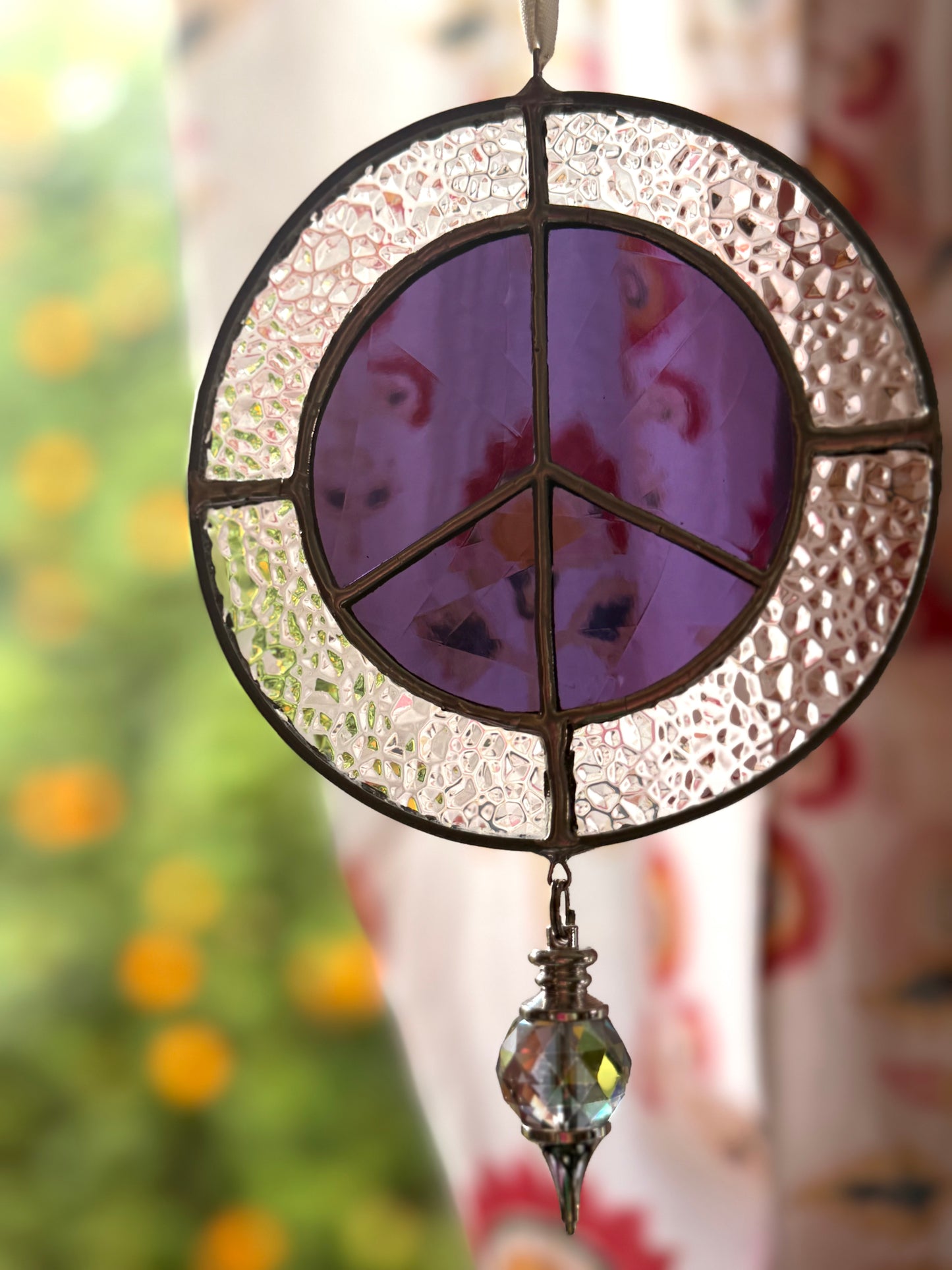 Handcrafted Stainedglass Peace Suncatcher - Window Ornament & Home Decor