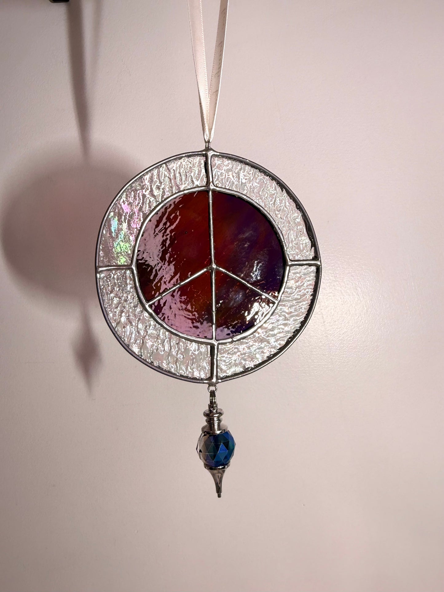Handcrafted Stainedglass Peace Suncatcher - Window Ornament & Home Decor