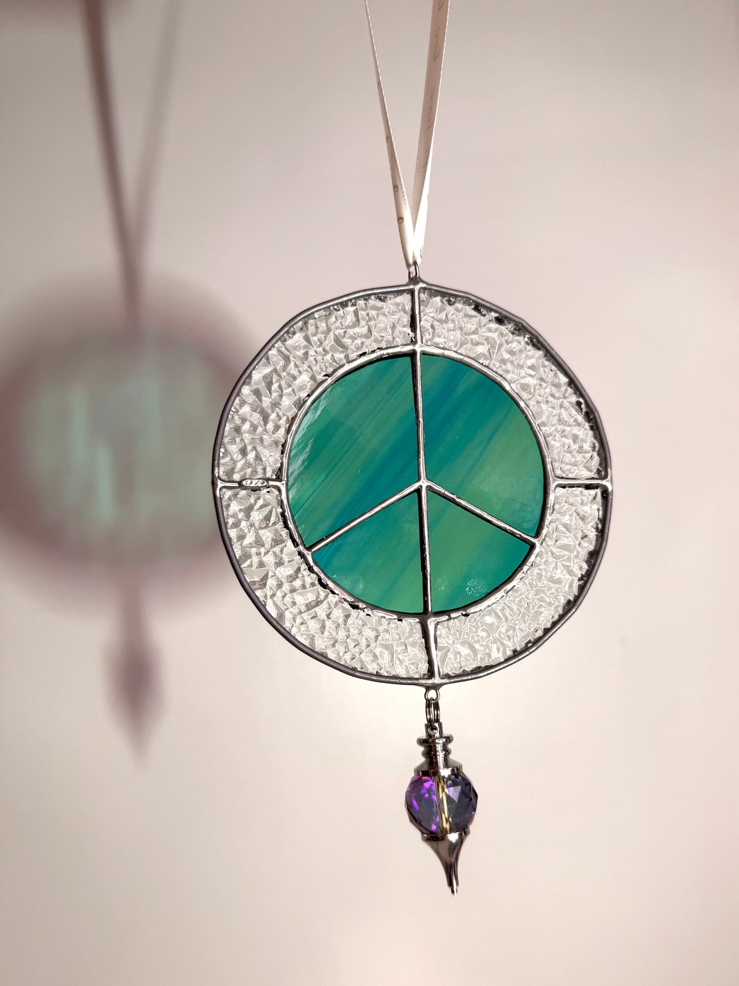 Handcrafted Stainedglass Peace Suncatcher - Window Ornament & Home Decor