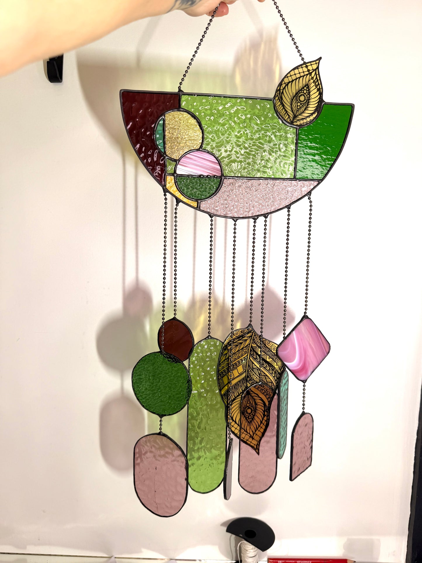 Handcrafted Stainedglass Retro Wall Hanger/Mobile - Window Ornament & Home Decor