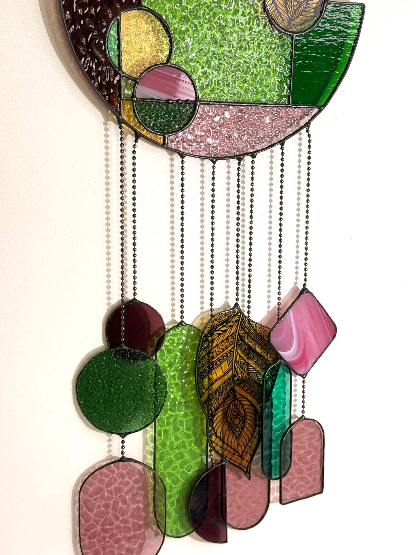 Handcrafted Stainedglass Retro Wall Hanger/Mobile - Window Ornament & Home Decor