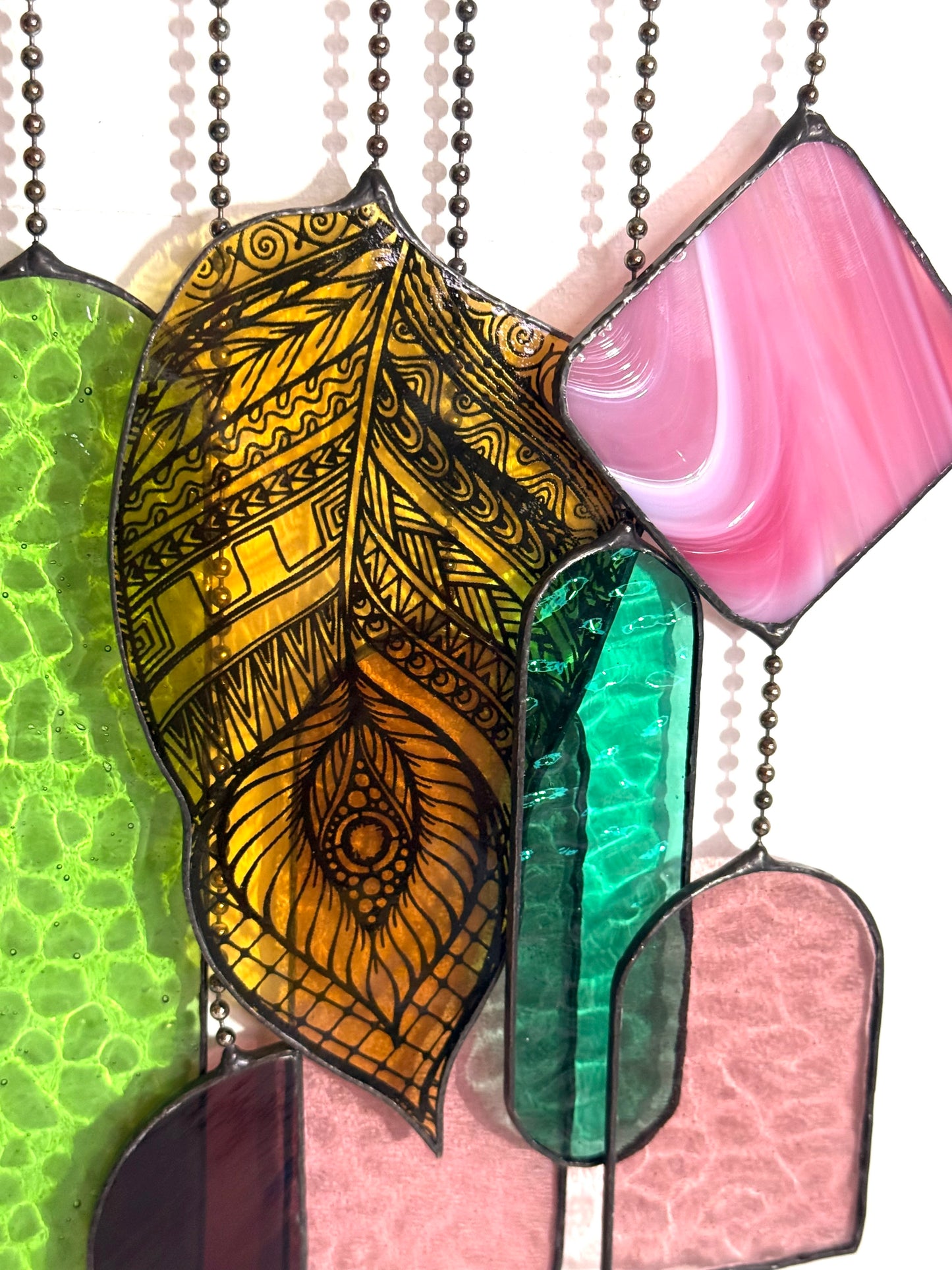 Handcrafted Stainedglass Retro Wall Hanger/Mobile - Window Ornament & Home Decor
