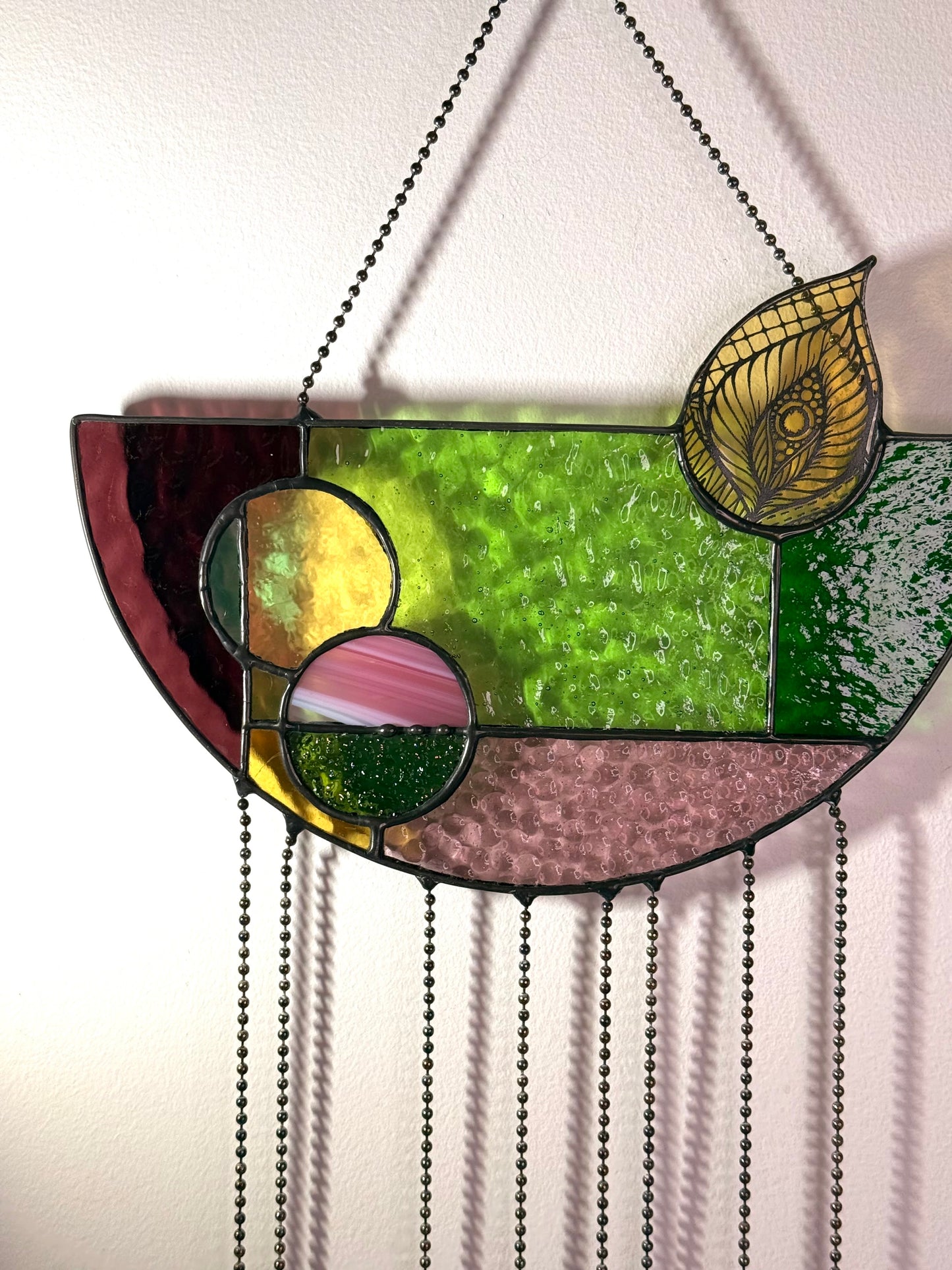 Handcrafted Stainedglass Retro Wall Hanger/Mobile - Window Ornament & Home Decor