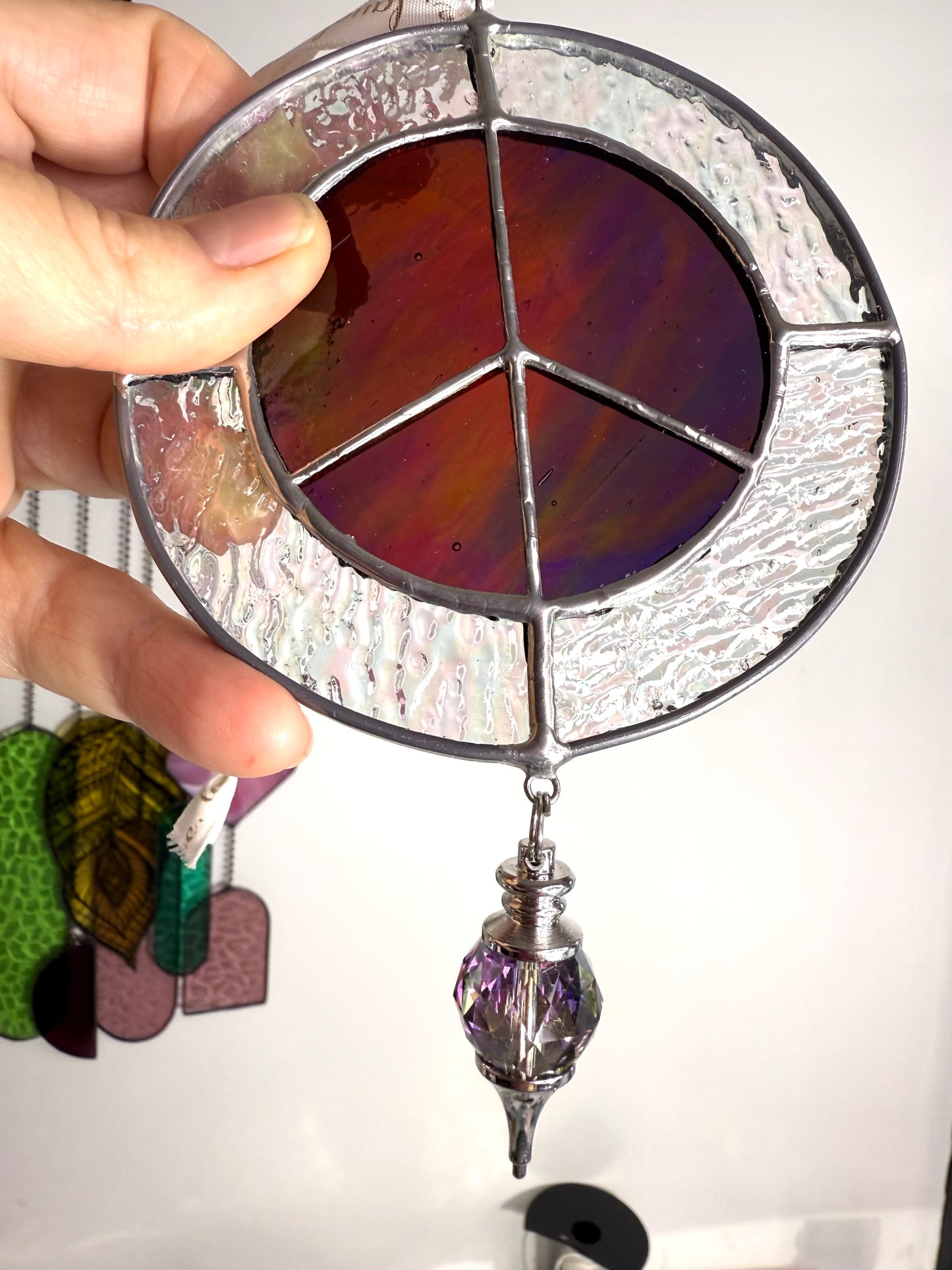 Handcrafted Stainedglass Peace Suncatcher - Window Ornament & Home Decor