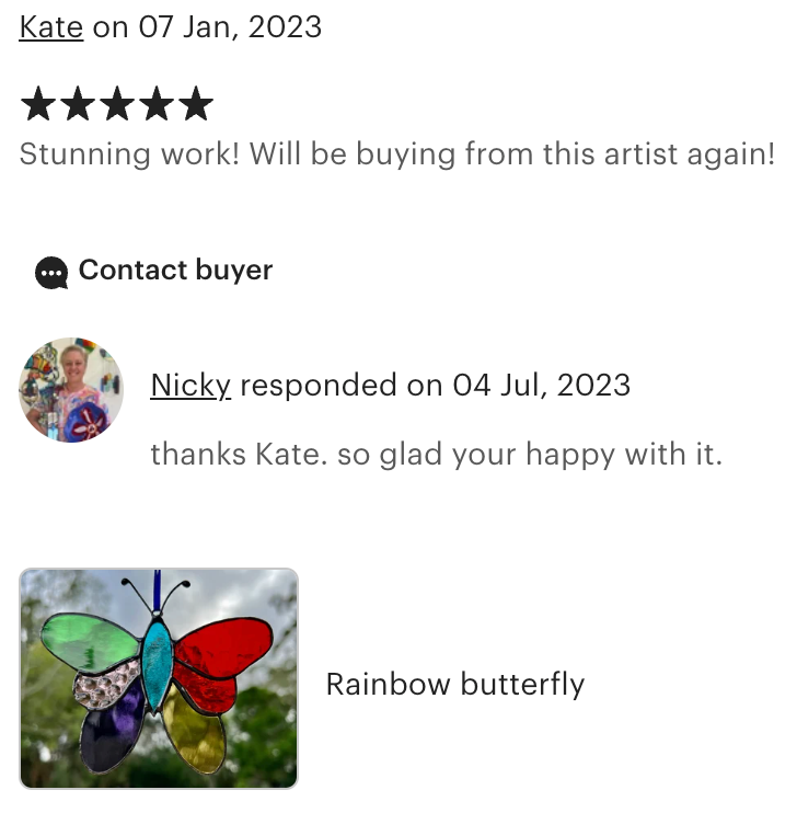 Handcrafted Stainedglass Rainbow Butterfly Suncatcher - Butterfly Window Ornament & Home Decor