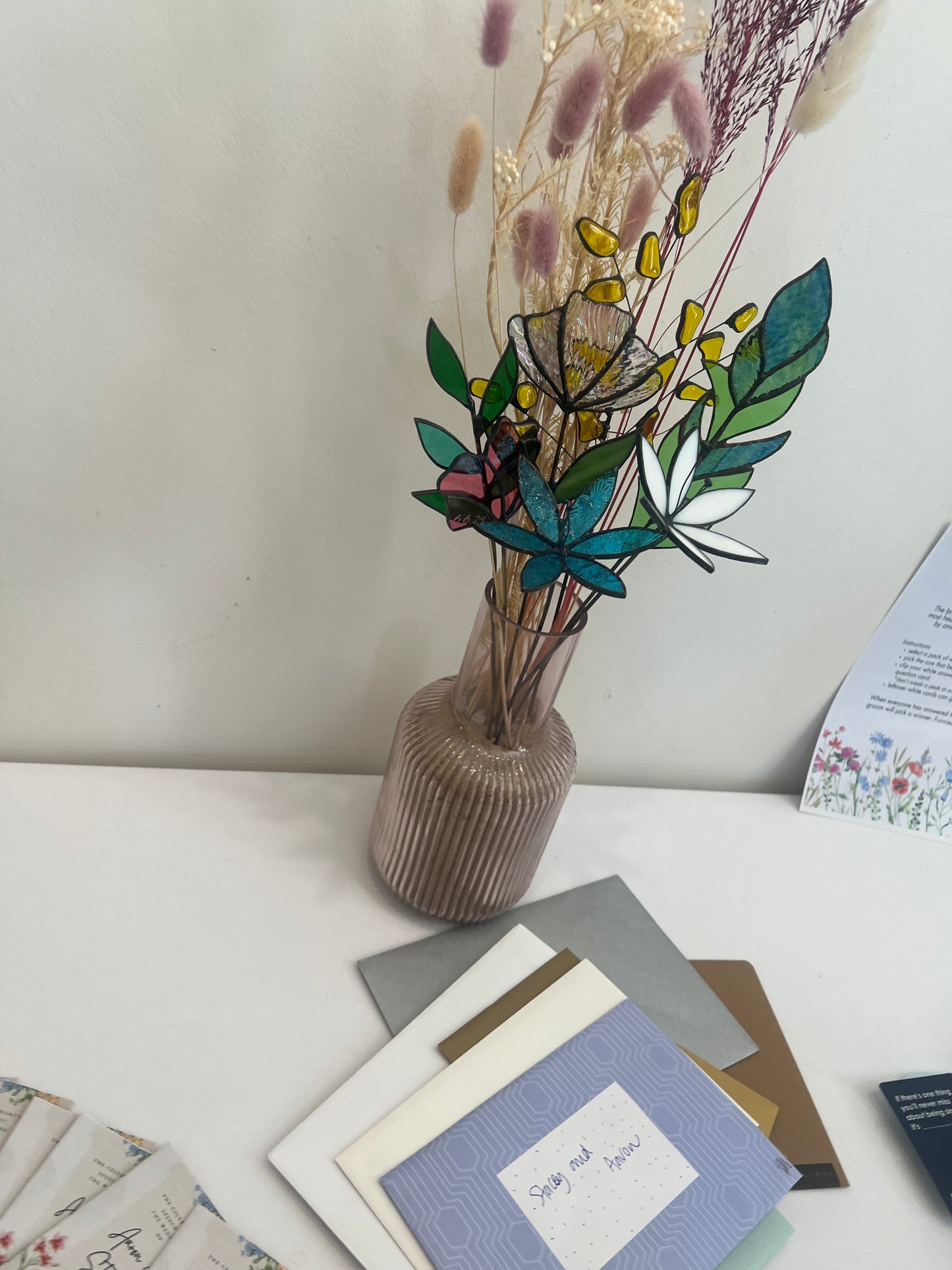Stainedglass wedding flower bouquet
