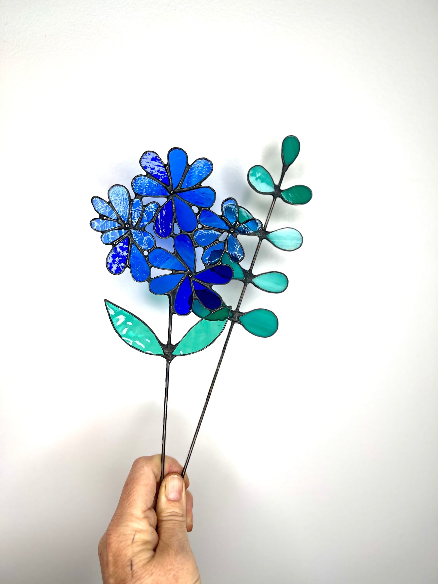 Stainedglass Hydrangea Blue flower stem