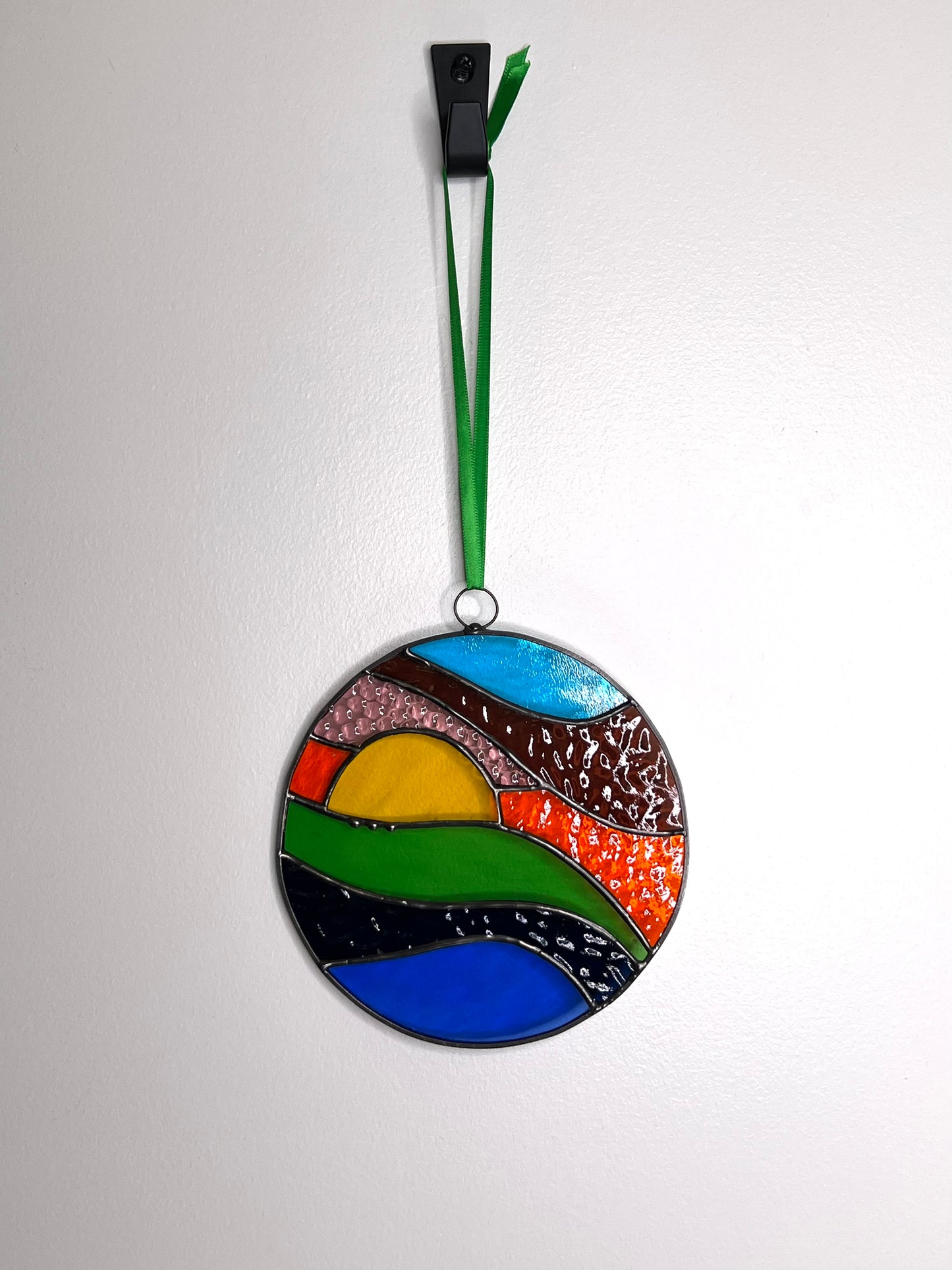 Handcrafted Small Sunny Stainedglass Suncatcher - Rainbow Window Ornament & Home Decor