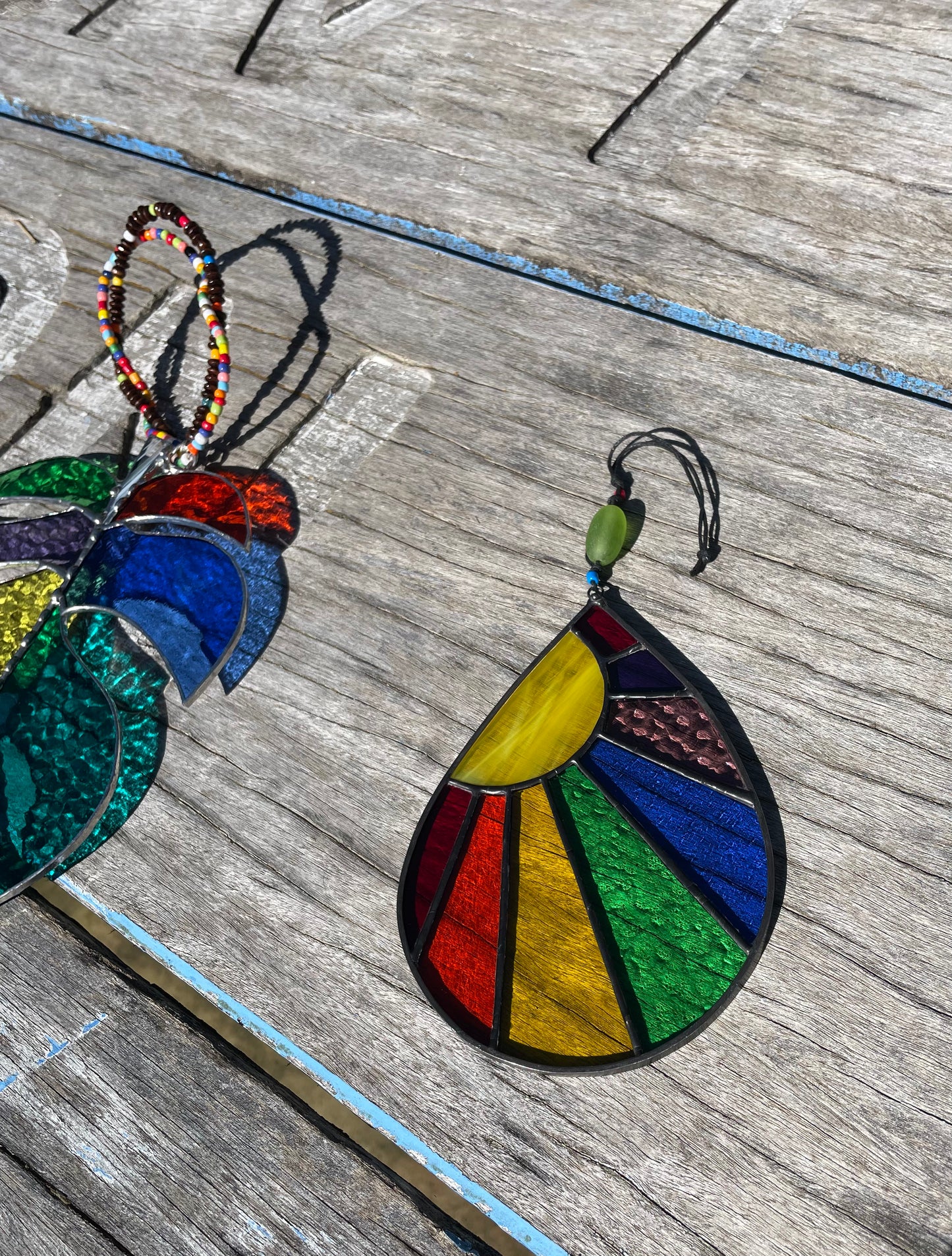 Stainedglass Rainbow Teardrop Suncatcher