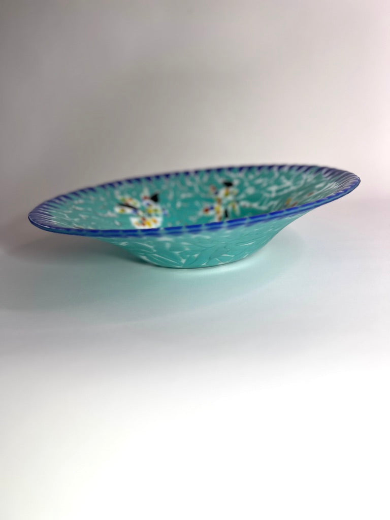 Mosaic fused glass large bowl