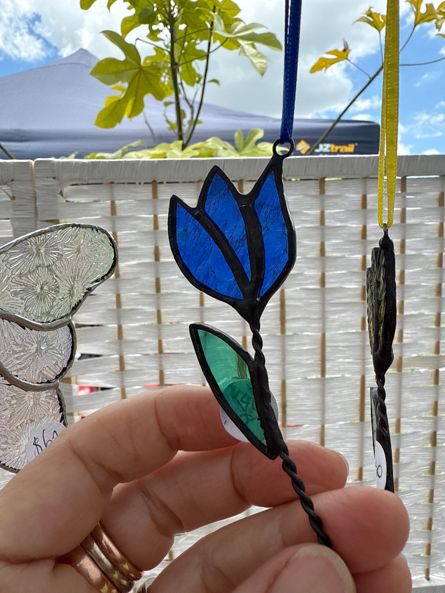 Handcrafted Stainedglass Tulip Suncatcher - Flower Window Ornament & Home Decor