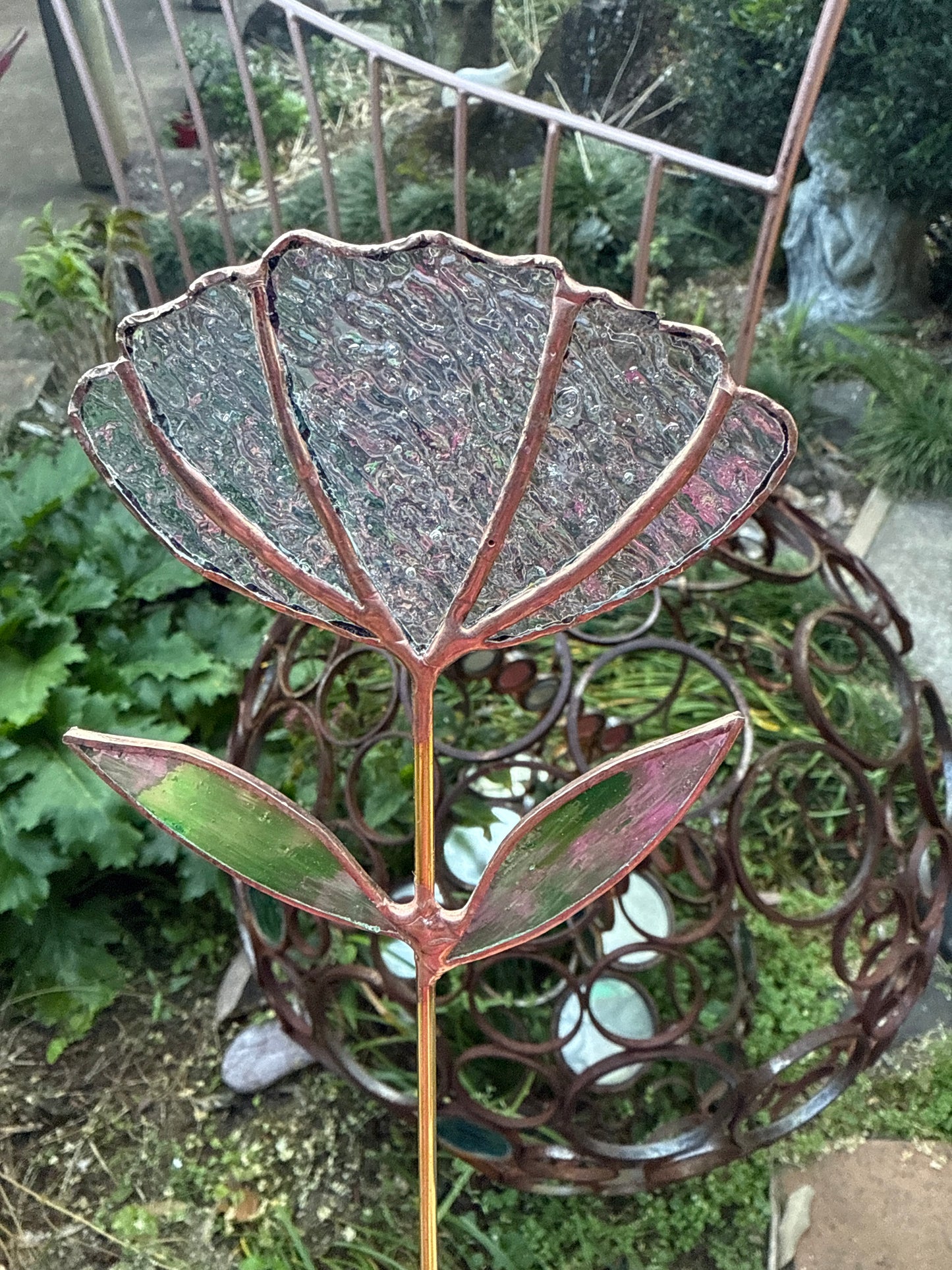 Stainedglass iridises clear Tulip flower stem